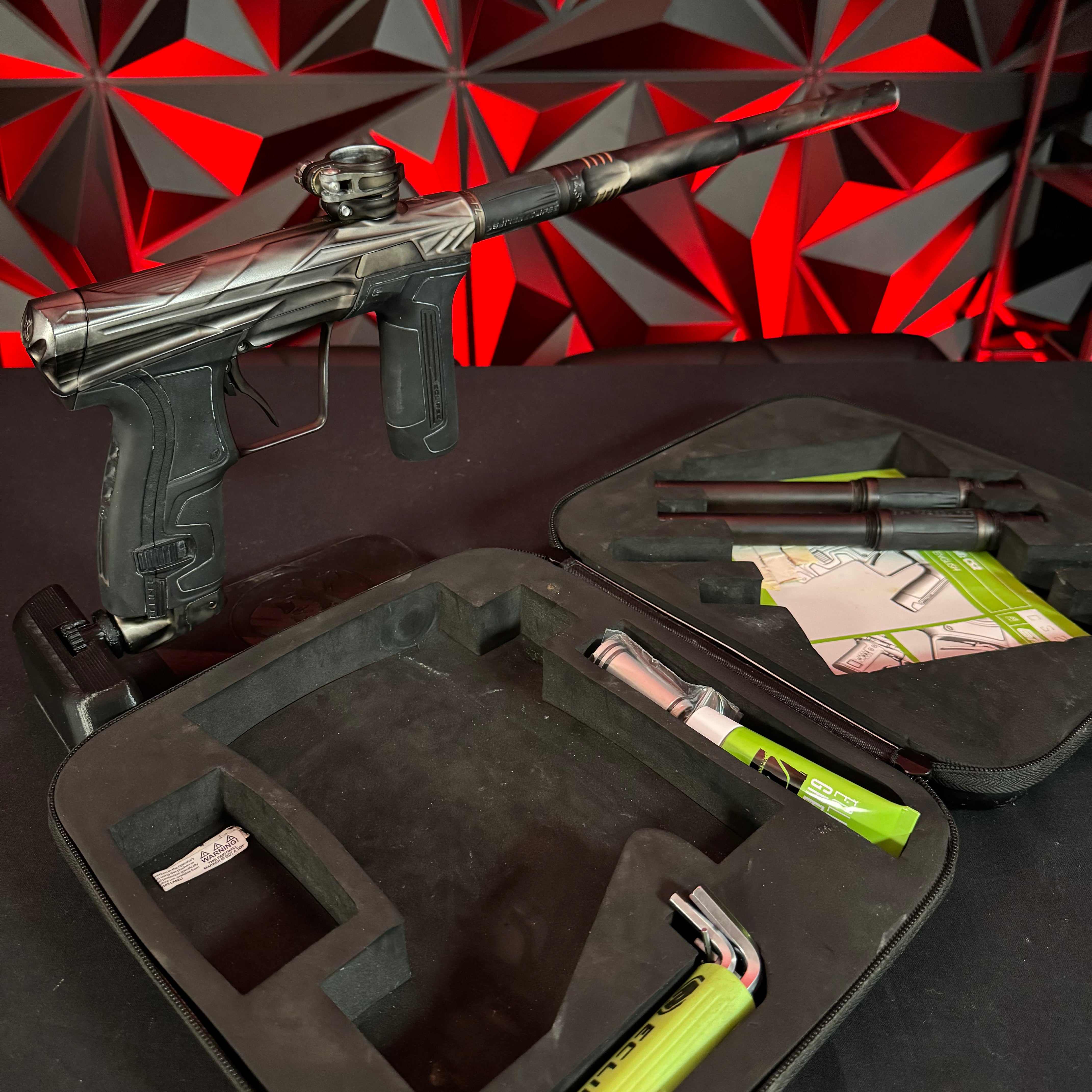 Used Planet Eclipse/HK Army CS2 Pro Invader Paintball Gun - Dust Tan Acid Wash w/ 3 FL Backs