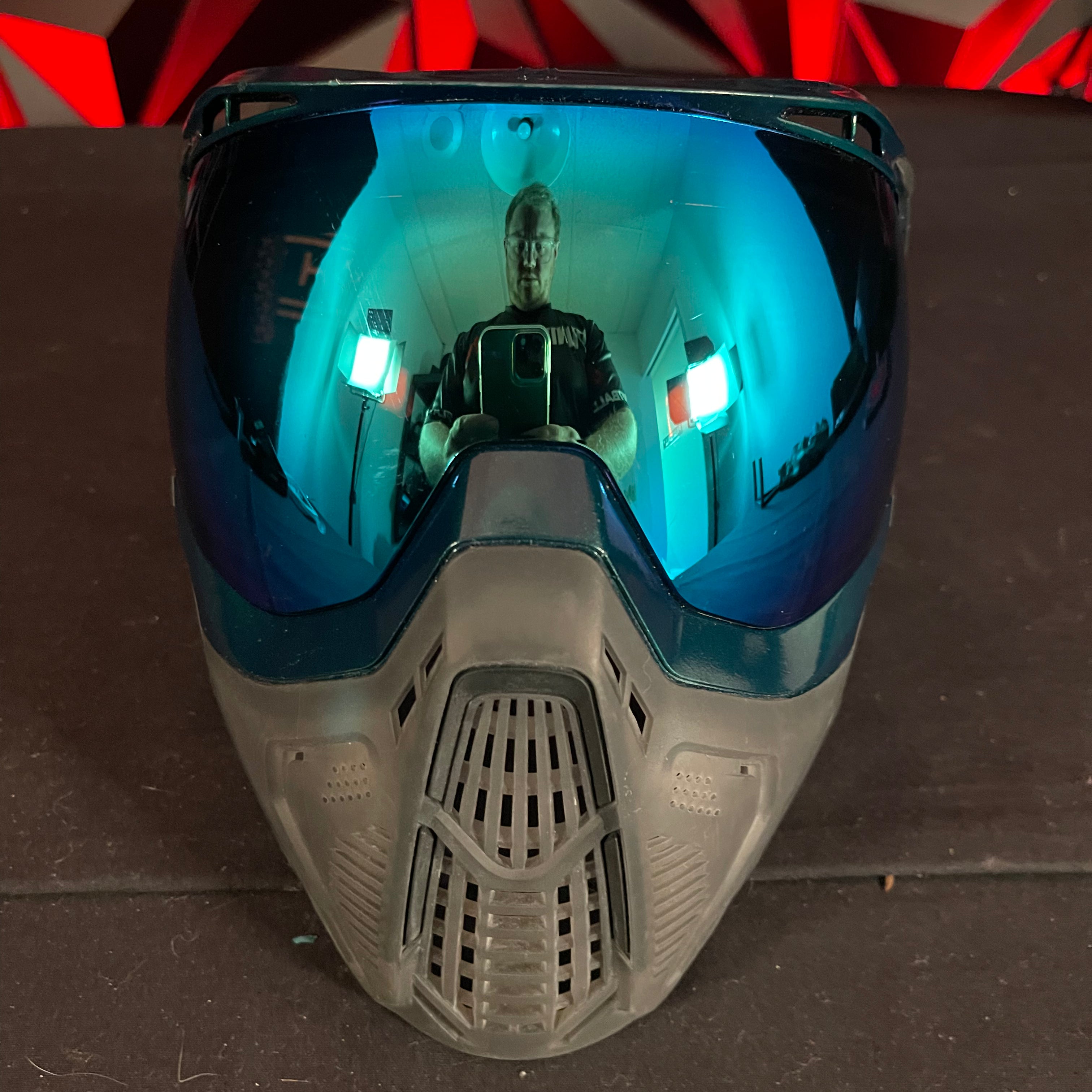 Used HK Army SLR Paintball Mask - Black w/ Blue Lens, Luminous Amber Lens, Soft Goggle Bag, and HK Army Exo Mask Case