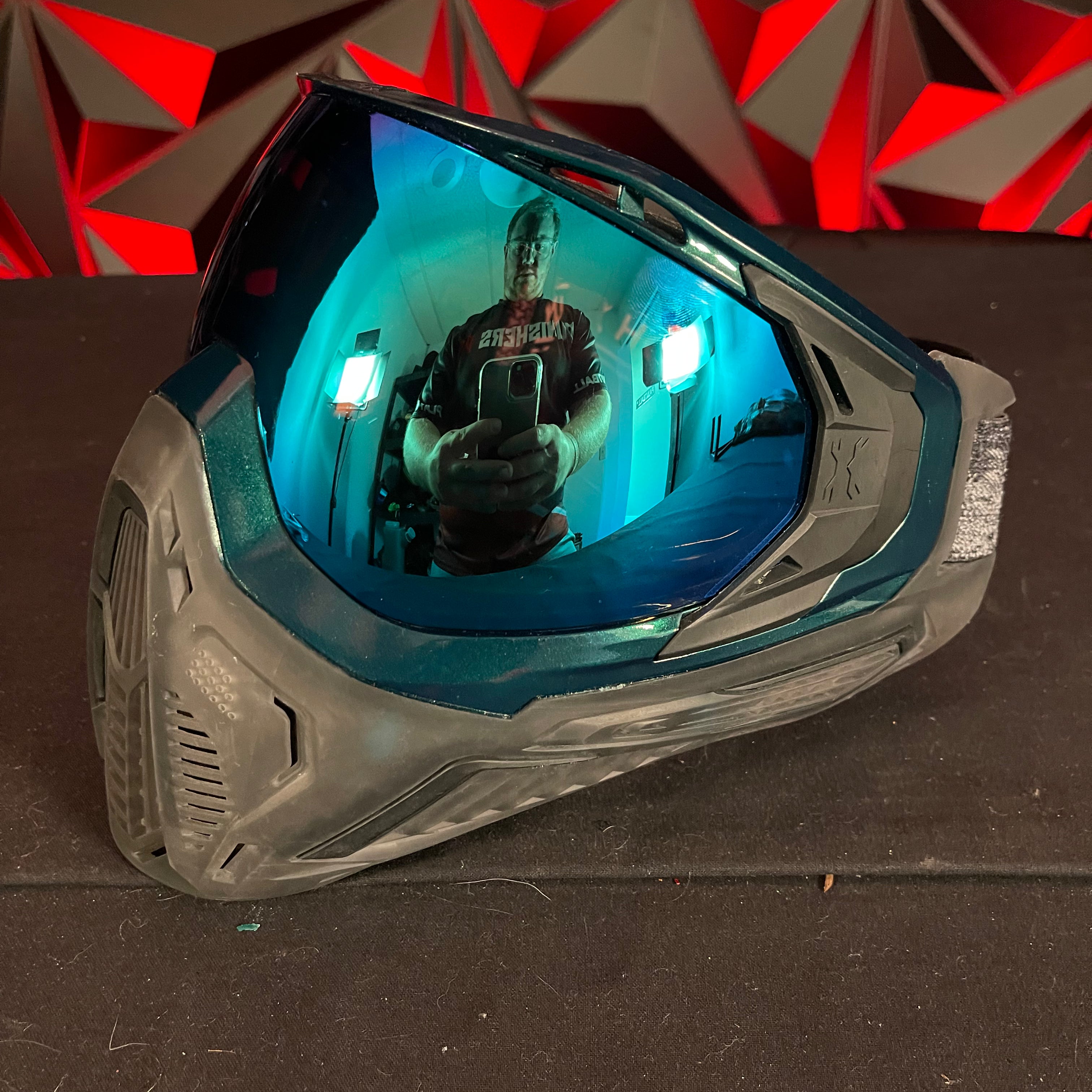 Used HK Army SLR Paintball Mask - Black w/ Blue Lens, Luminous Amber Lens, Soft Goggle Bag, and HK Army Exo Mask Case