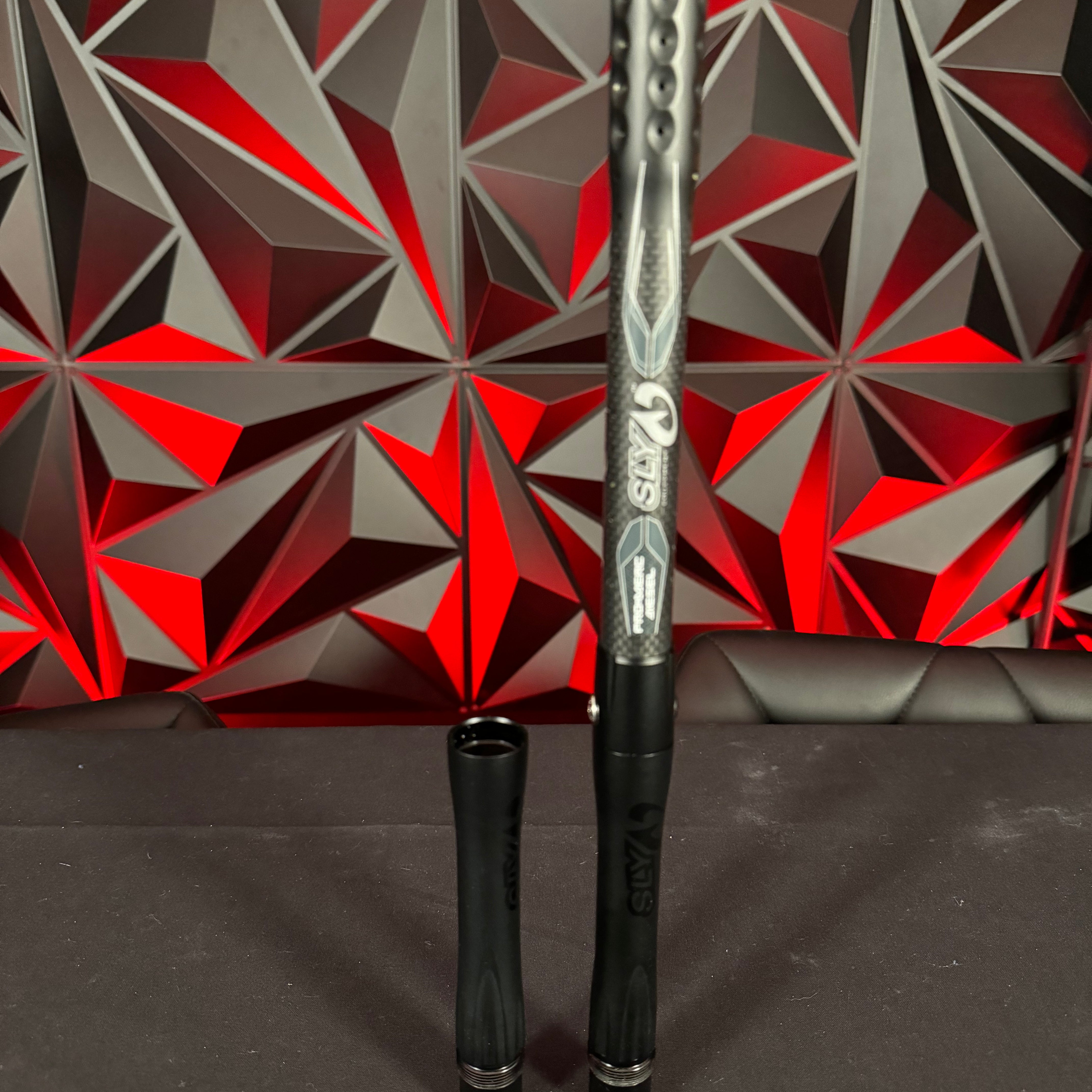 Used Sly Pro-Merc Diesel Carbon Fiber Paintball Barrel Kit - Autococker Threaded w/ Barrel Case