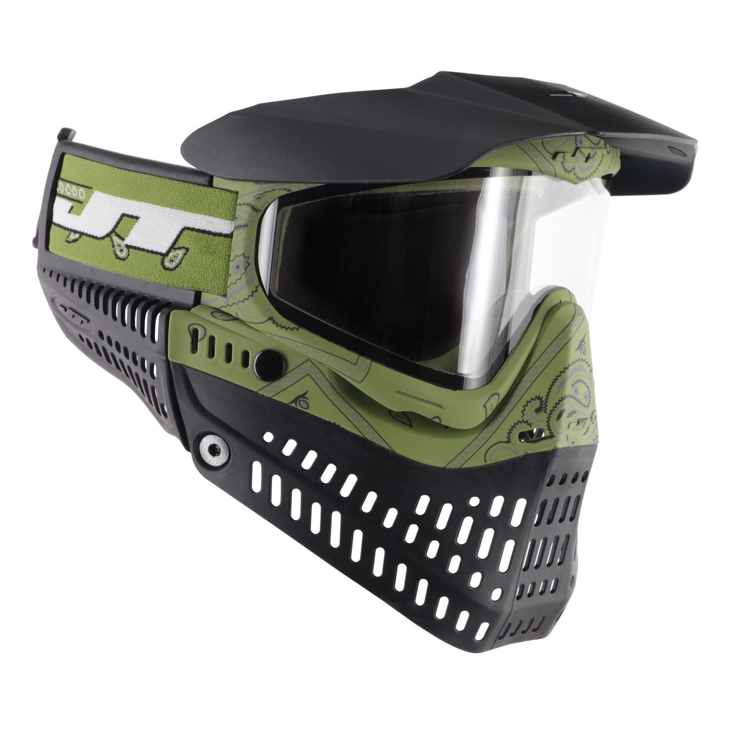 JT Proflex Paintball Mask - LE Bandana Series - Green w/ Clear Lens ONLY