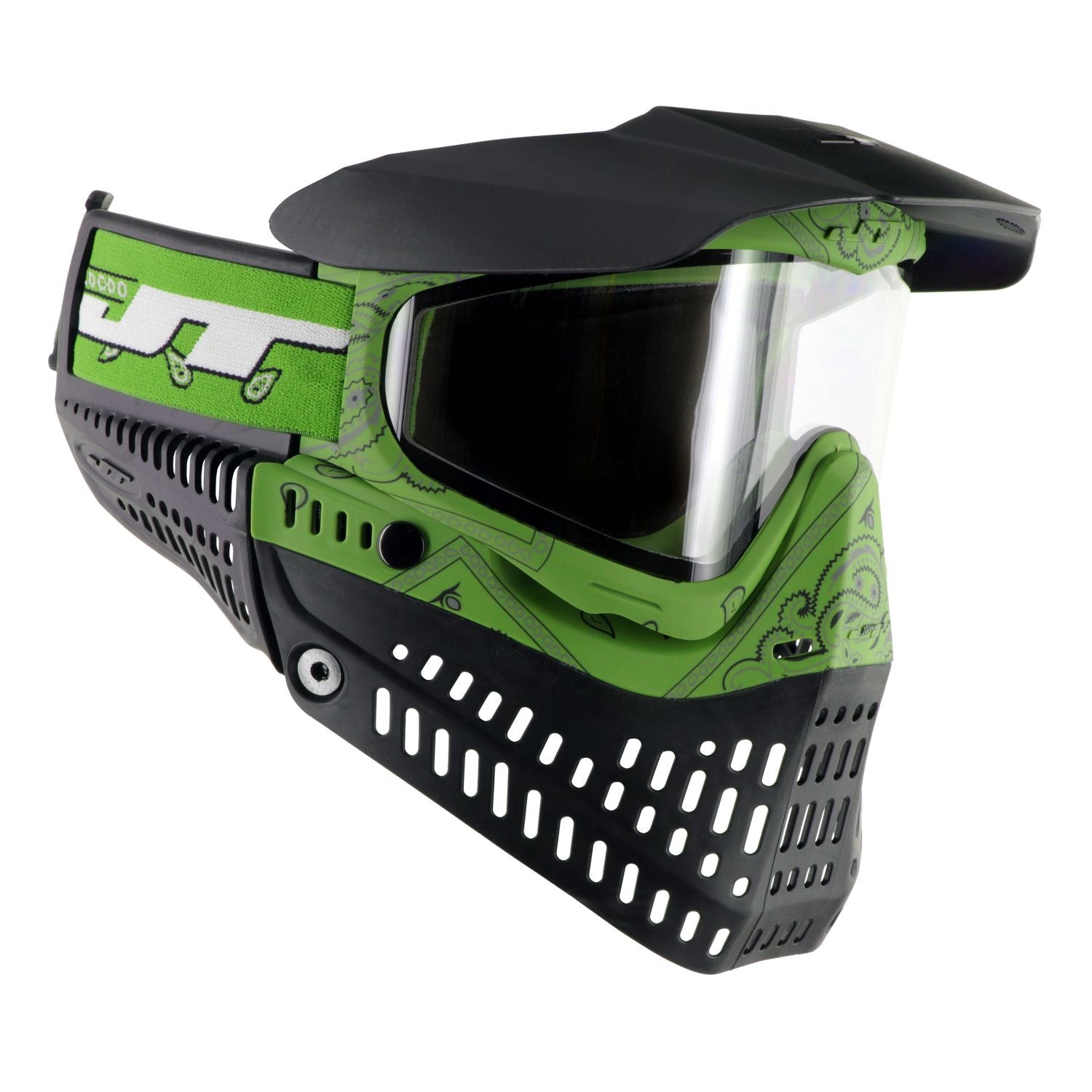JT Proflex Paintball Mask - LE Bandana Series - Slime Green w/ Clear & Smoke Lens