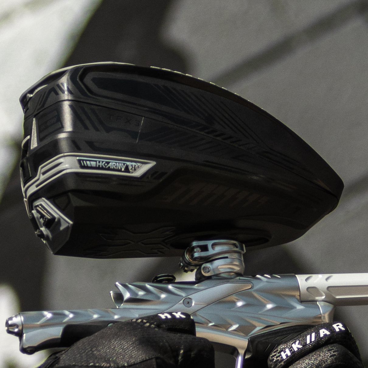 HK Army TFX 3 Paintball Loader - Black/Grey