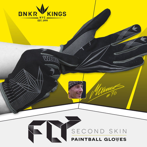 Bunker Kings Fly Paintball Gloves- Black- LG/XL
