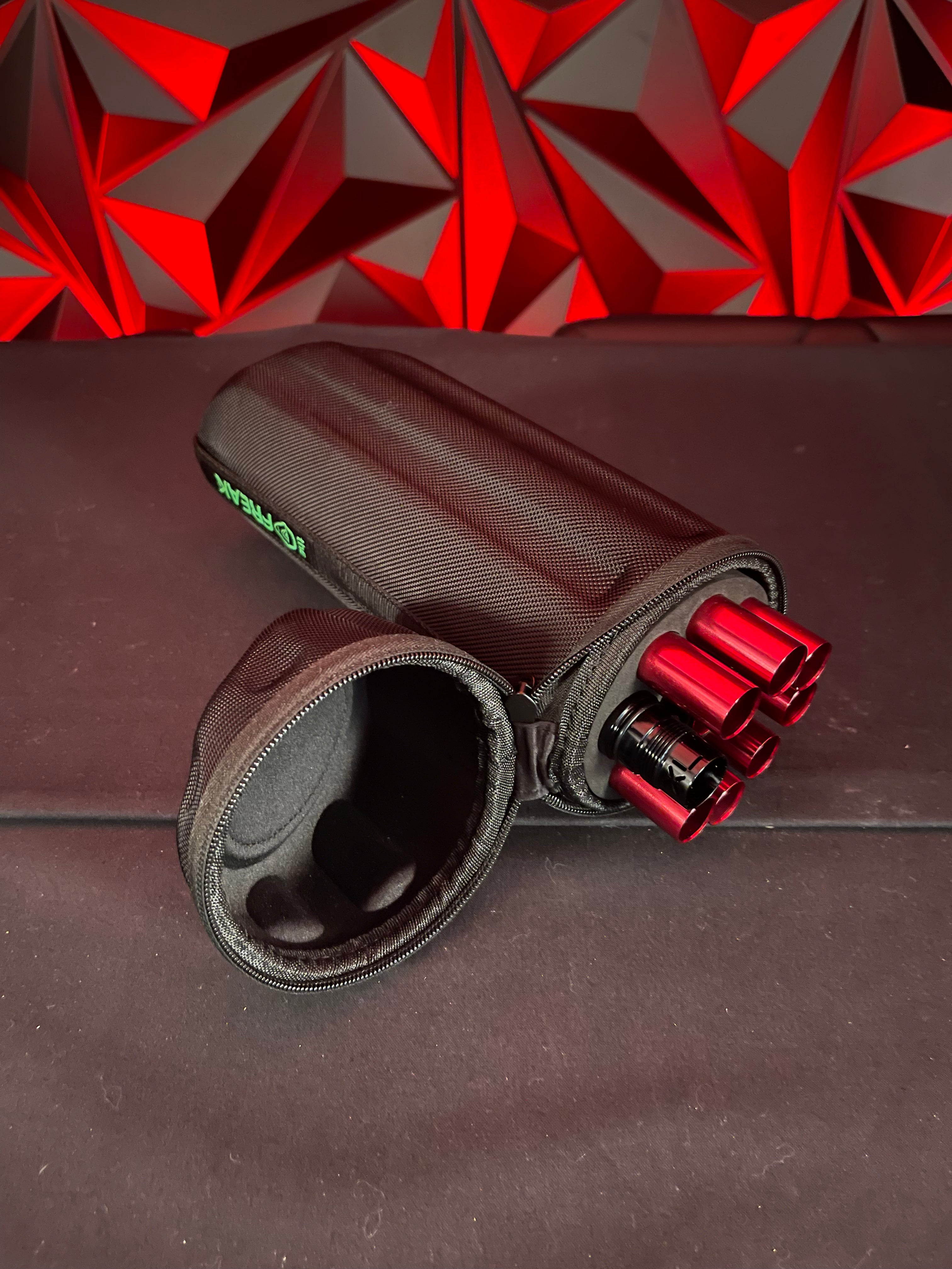 Used Freak XL Foremast Kit - ALL RED Inserts - New Style 15" Freak XL Barrel - Polished Black LUXE/ION Threaded