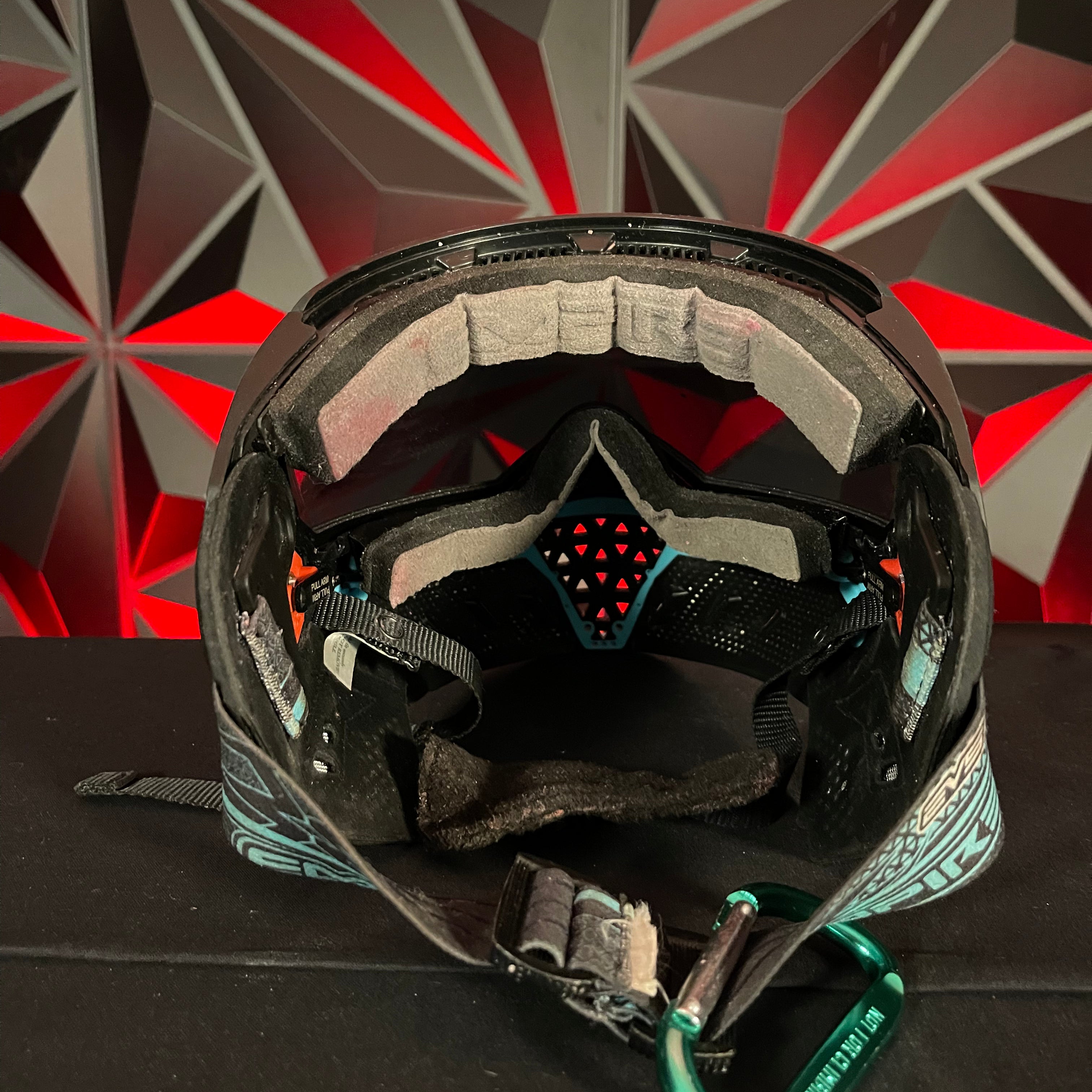 Used Empire EVS Paintball Mask- Black/Teal w/ Soft Goggle Bag