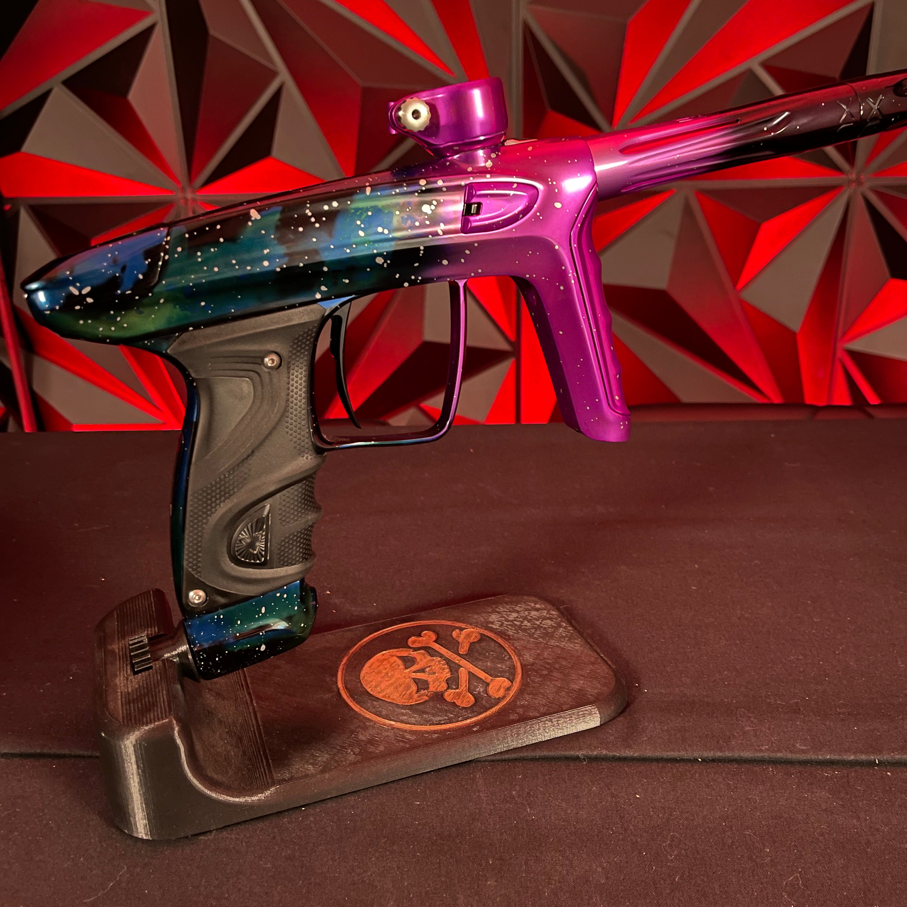 Used DLX Luxe TM40 Paintball Gun - LE Polished Pink Nebula w/ Matching Mech Frame and Powerhouse Reg