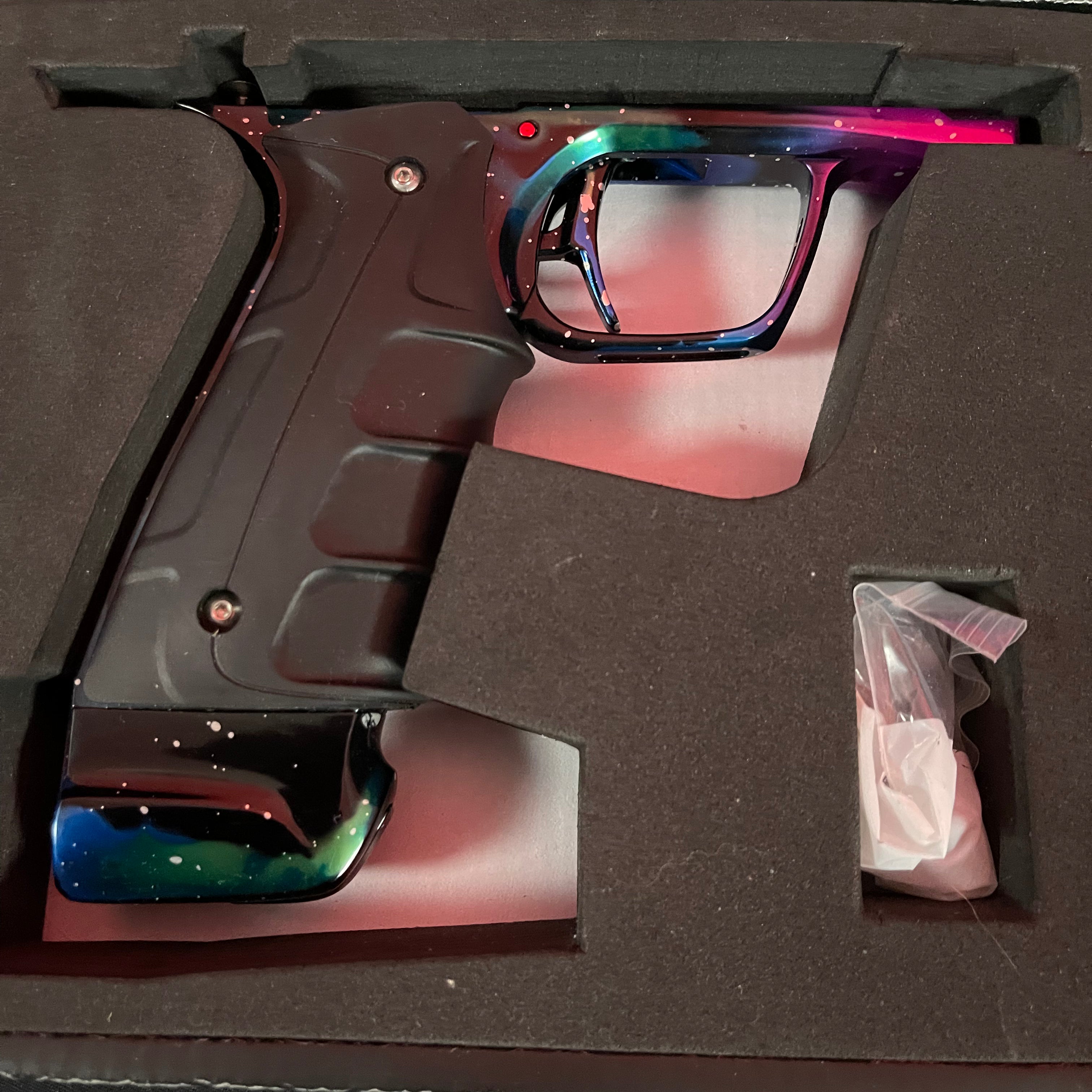 Used DLX Luxe TM40 Paintball Gun - LE Polished Pink Nebula w/ Matching Mech Frame and Powerhouse Reg