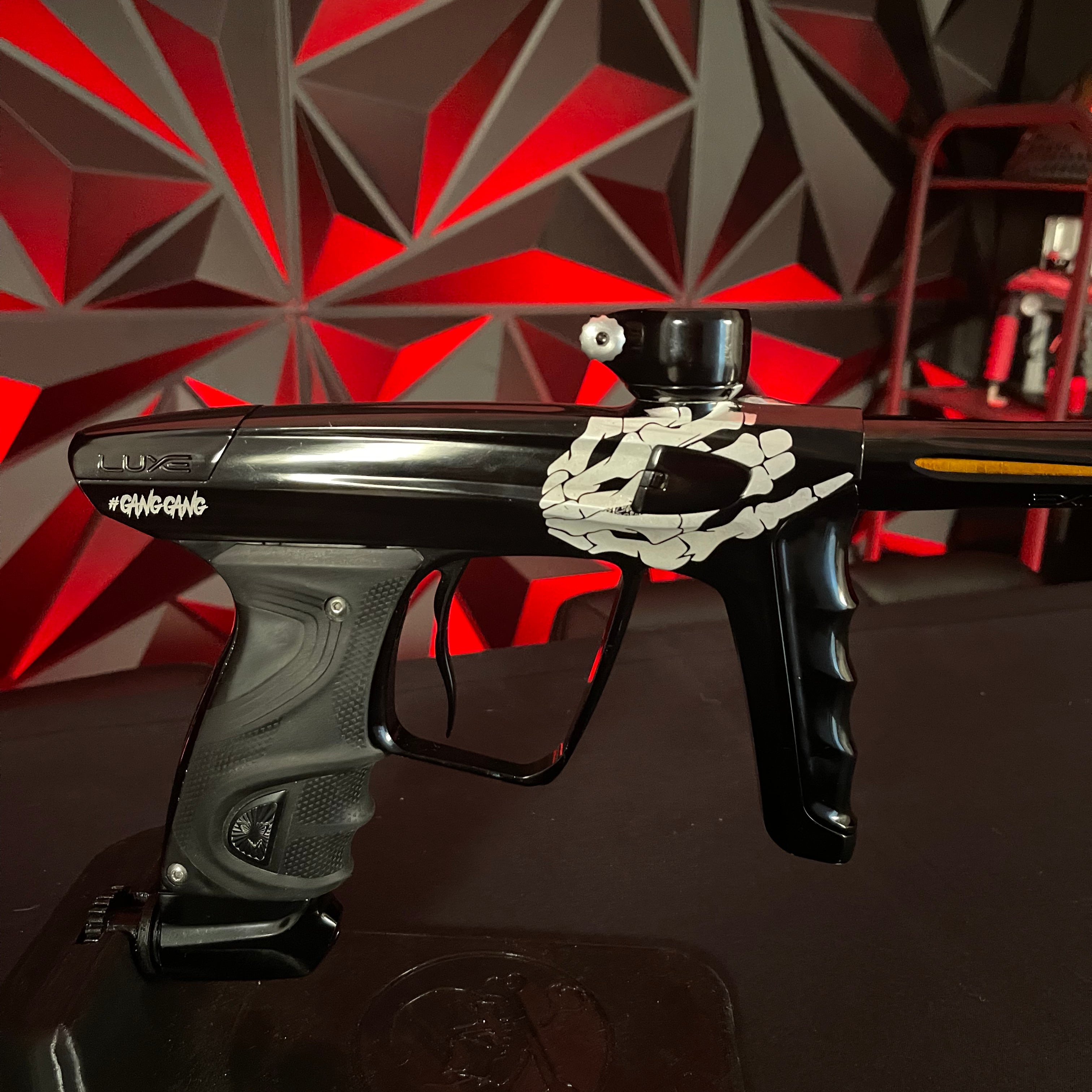 Used DLX Luxe X Paintball Gun - Ronnie Dixon Edition Gang Gang w/ Signed Case by Houston Heat