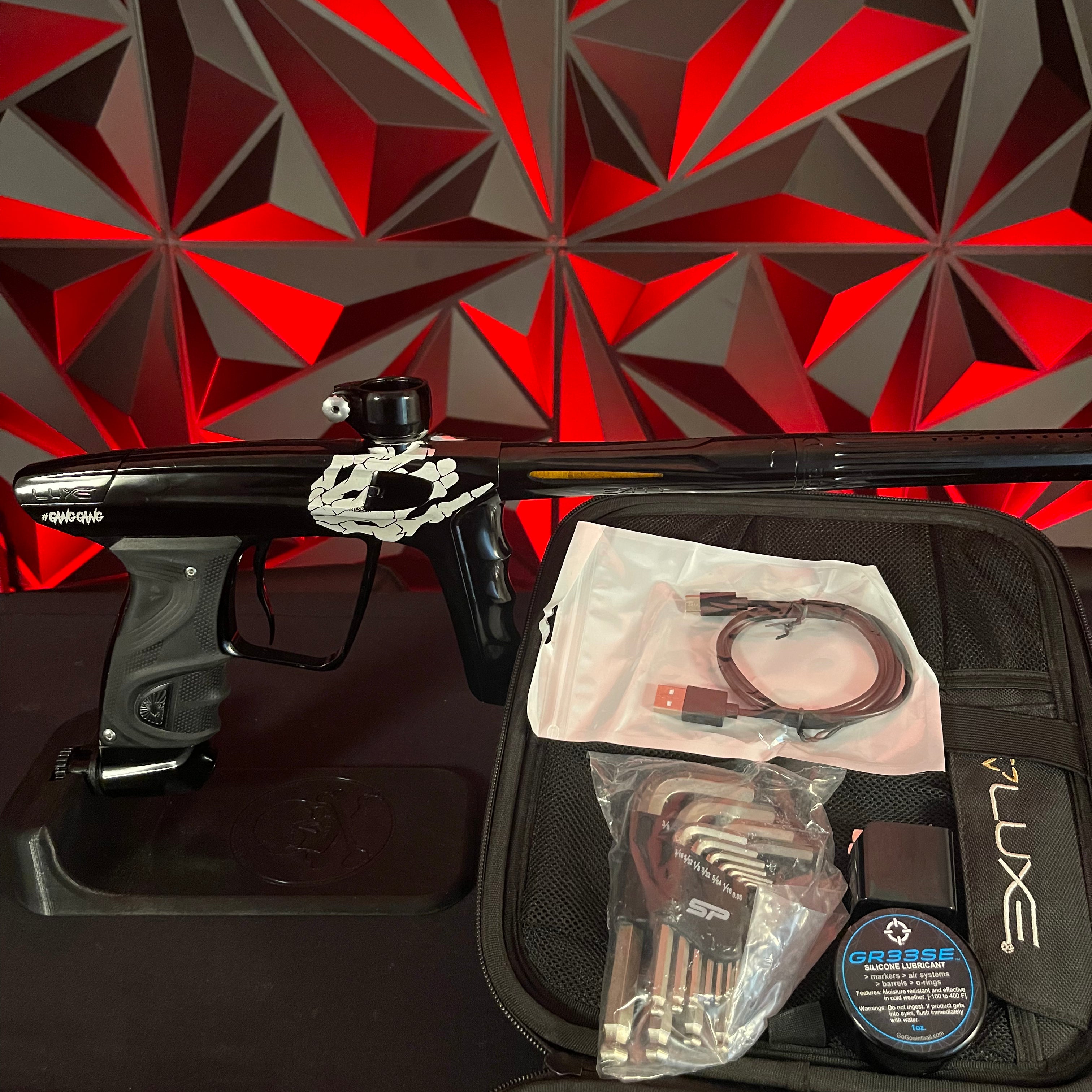 Used DLX Luxe X Paintball Gun - Ronnie Dixon Edition Gang Gang w/ Signed Case by Houston Heat