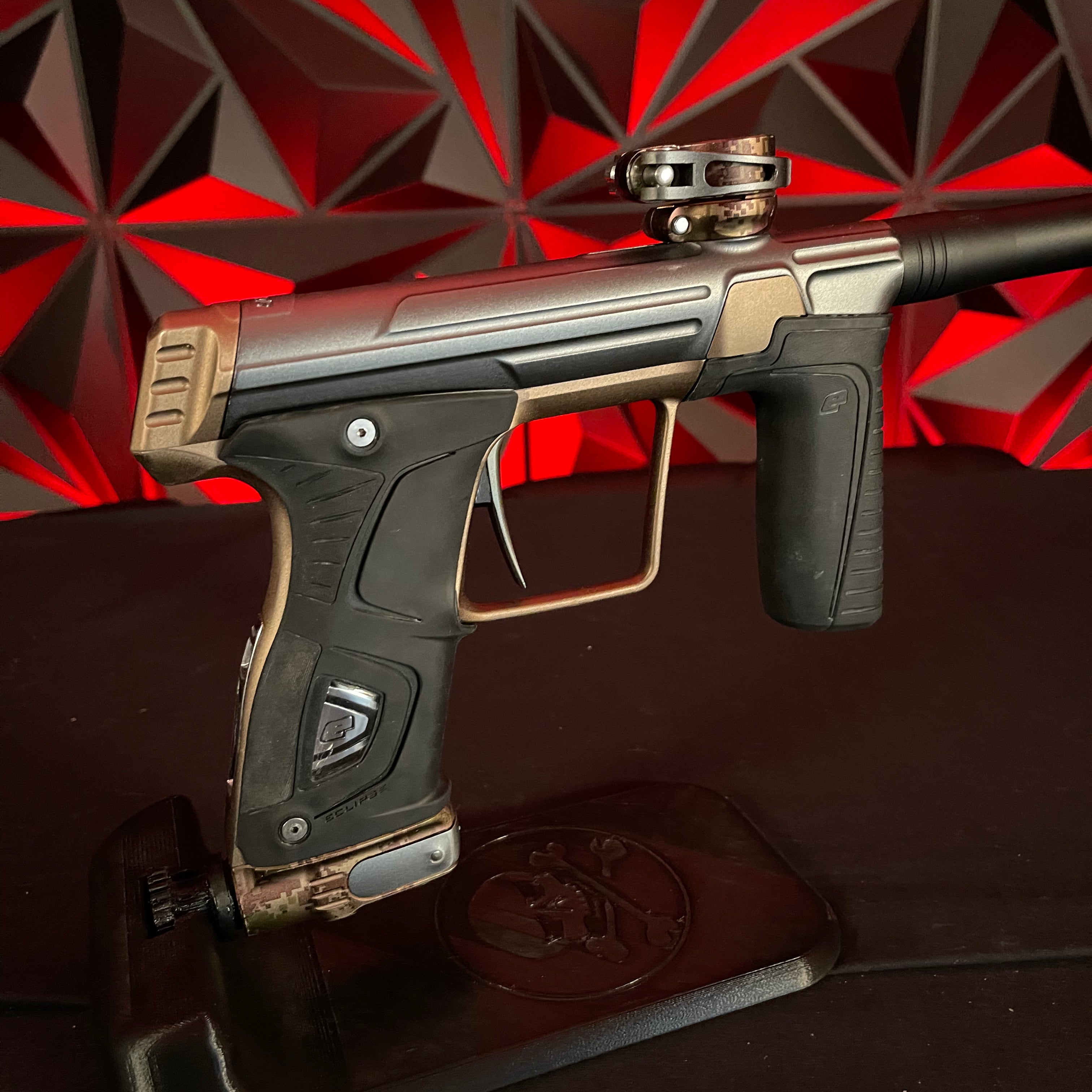 Used Planet Eclipse Gtek 170R Paintball Gun - Grey/Earth w/ s63 3 Piece Barrel with PWR Insert