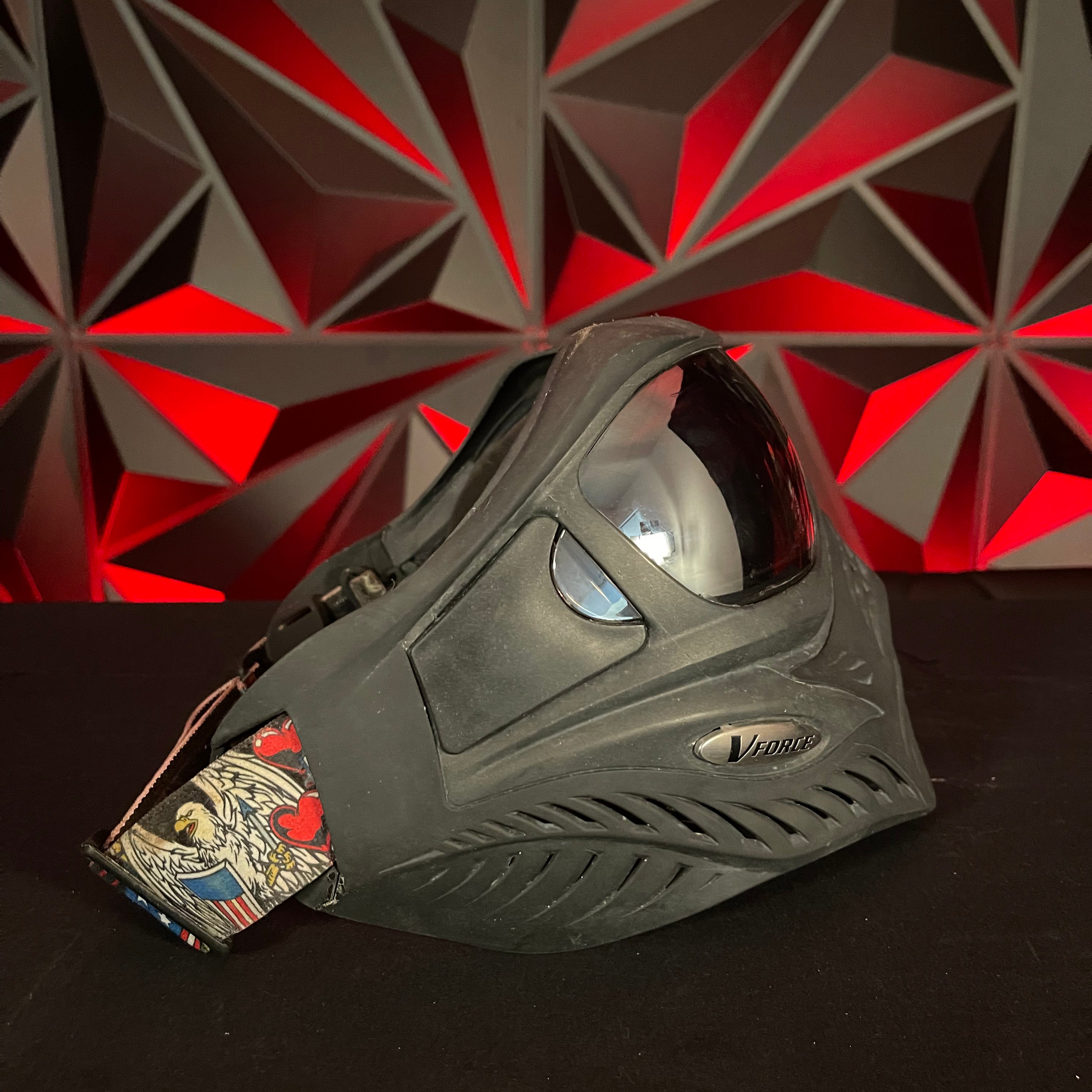 Used V-Force Grill Paintball Mask - Black w/ 1 additional lens and Carbon Goggle Case