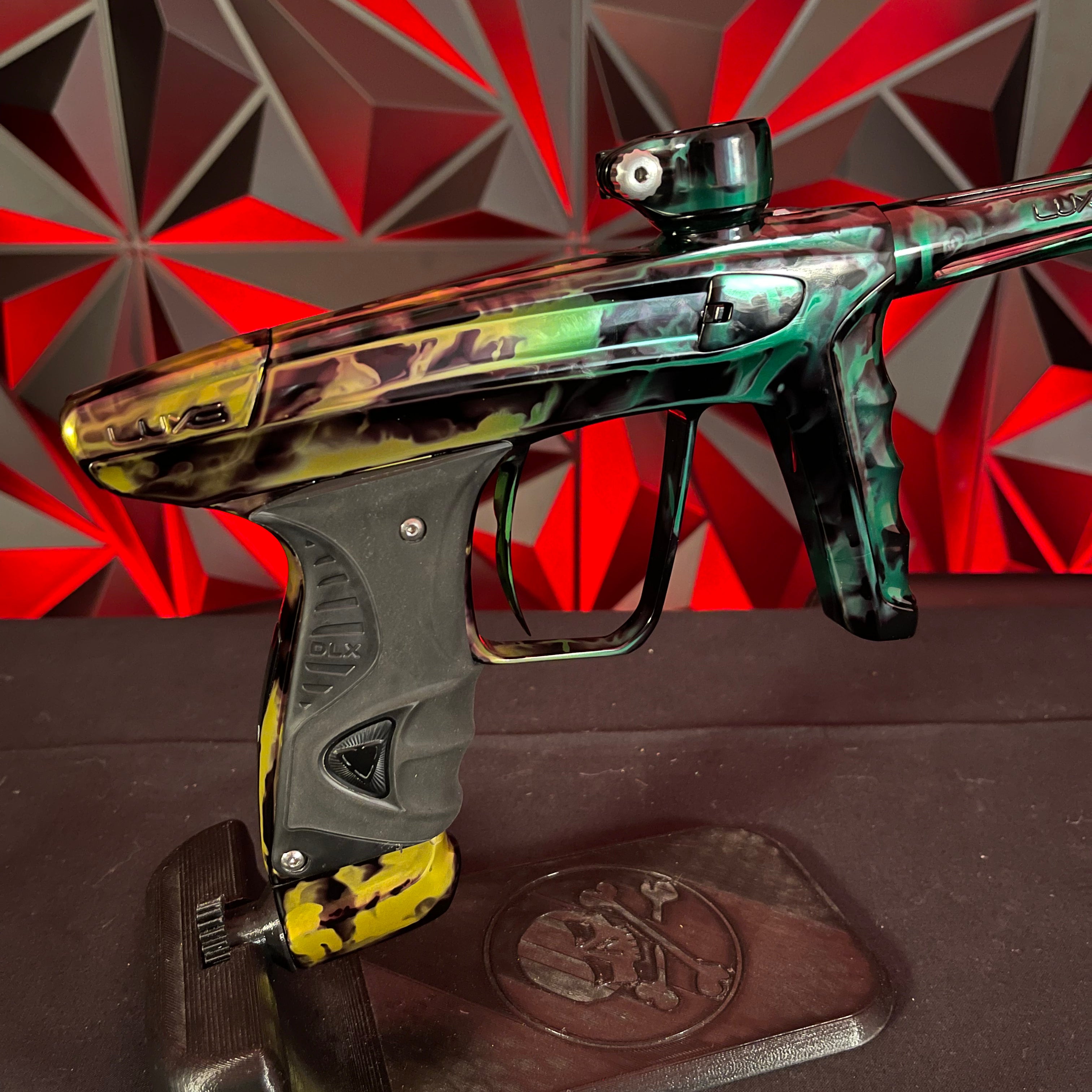 Used DLX Luxe X Paintball Gun - Green Acid Wash