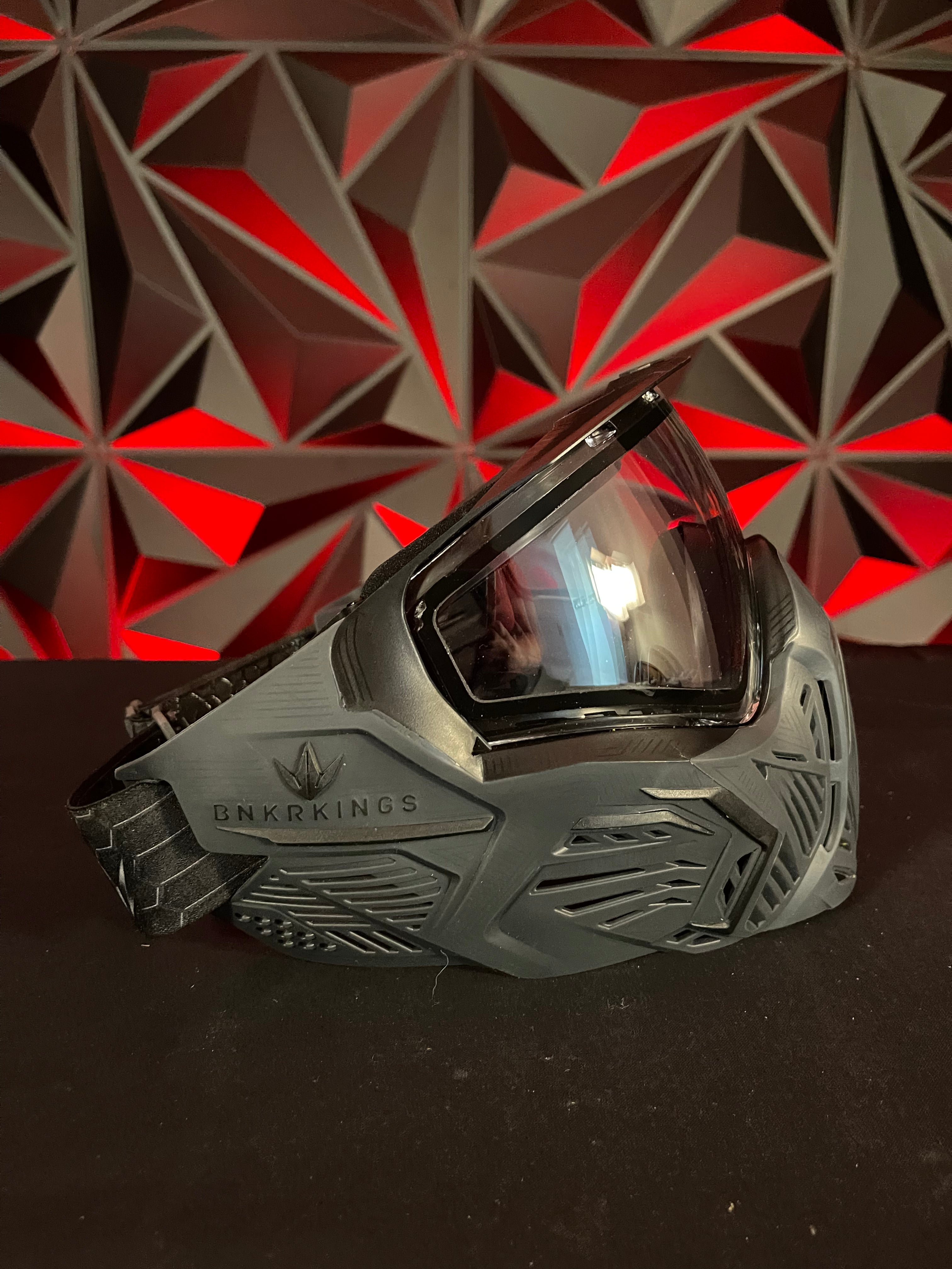 Used Bunker Kings CMD Paintball Mask - Black Carbon w/ HK Army Goggle Case
