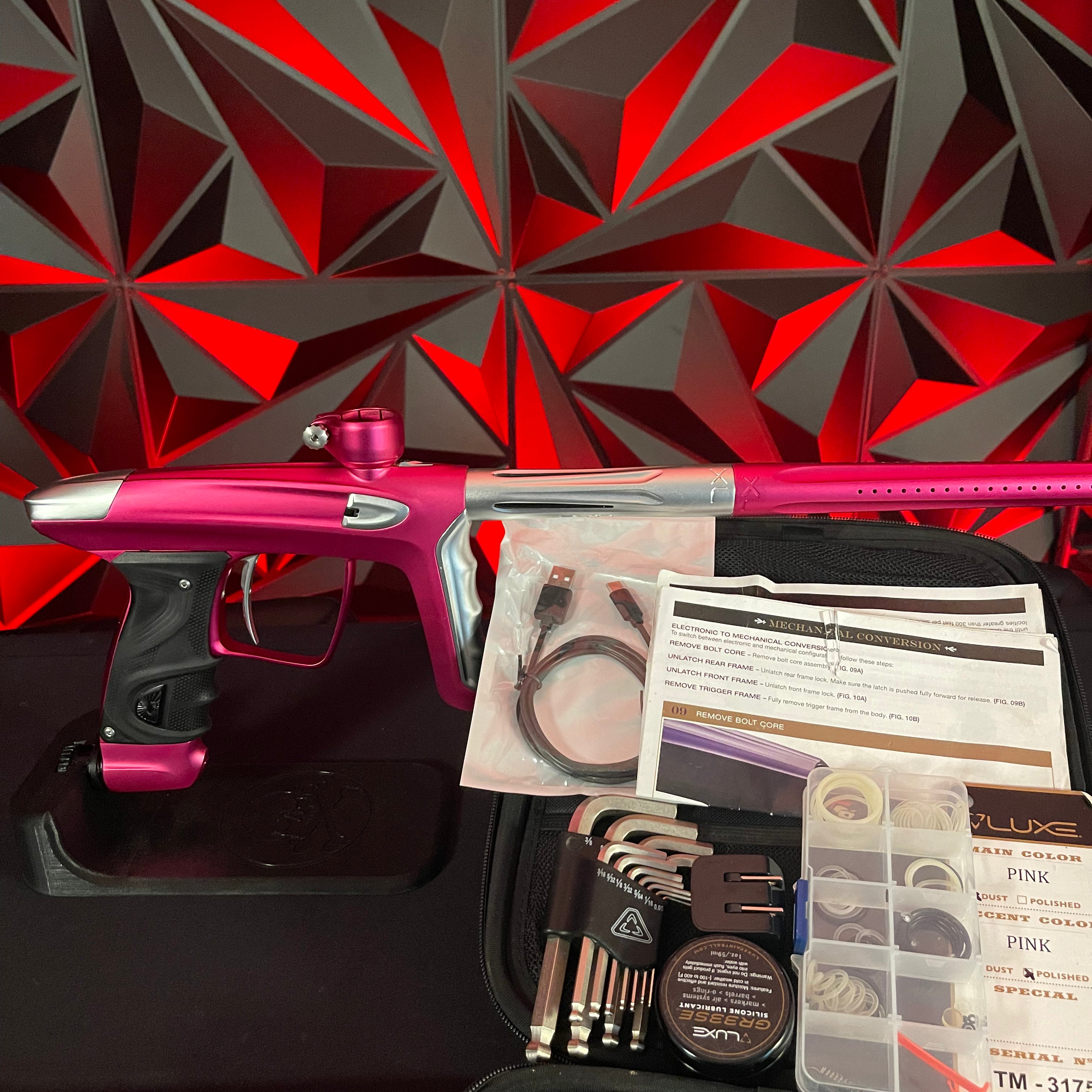 Used DLX TM40 Paintball Gun - Pink/Silver
