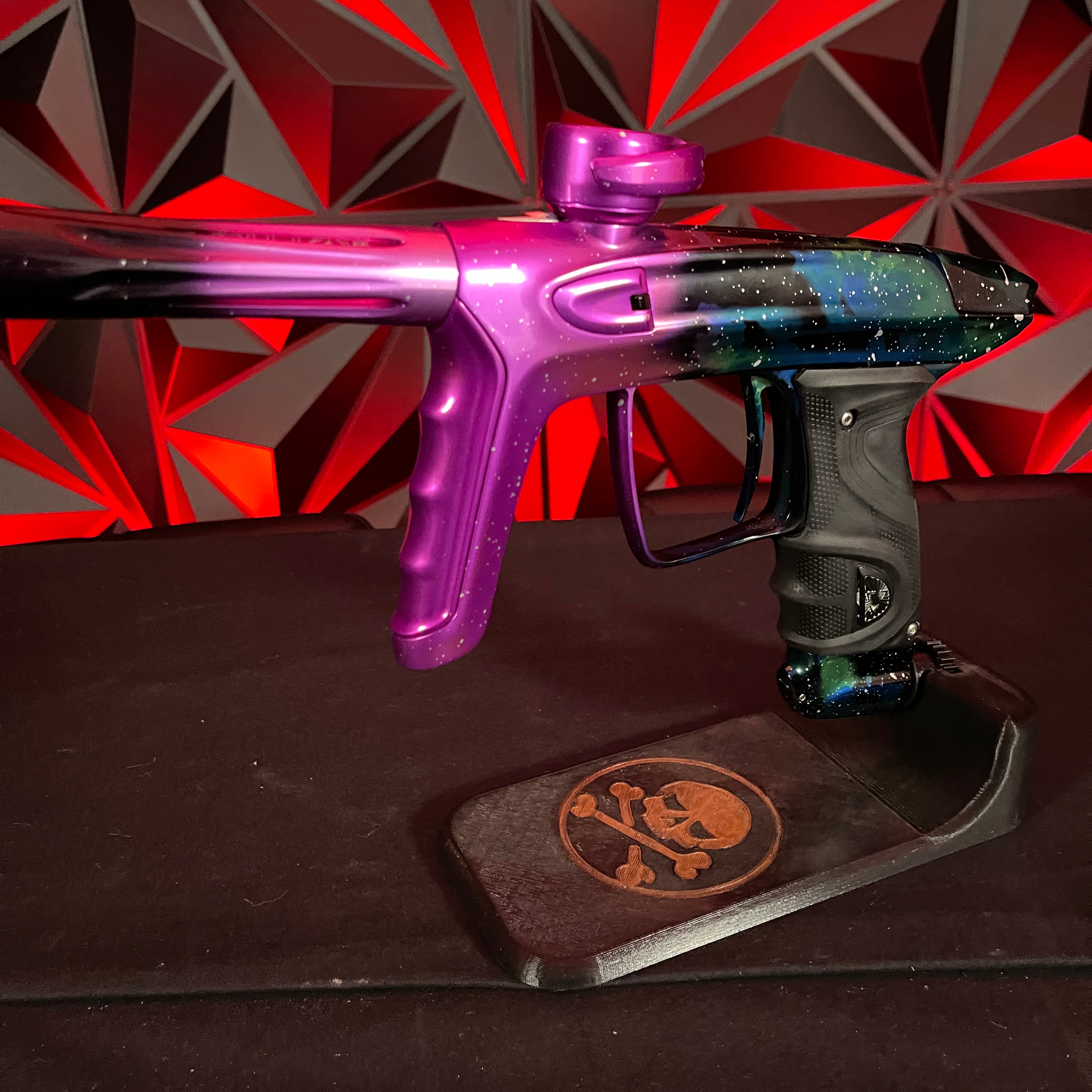Used DLX Luxe TM40 Paintball Gun - LE Polished Pink Nebula w/ Matching Mech Frame and Powerhouse Reg