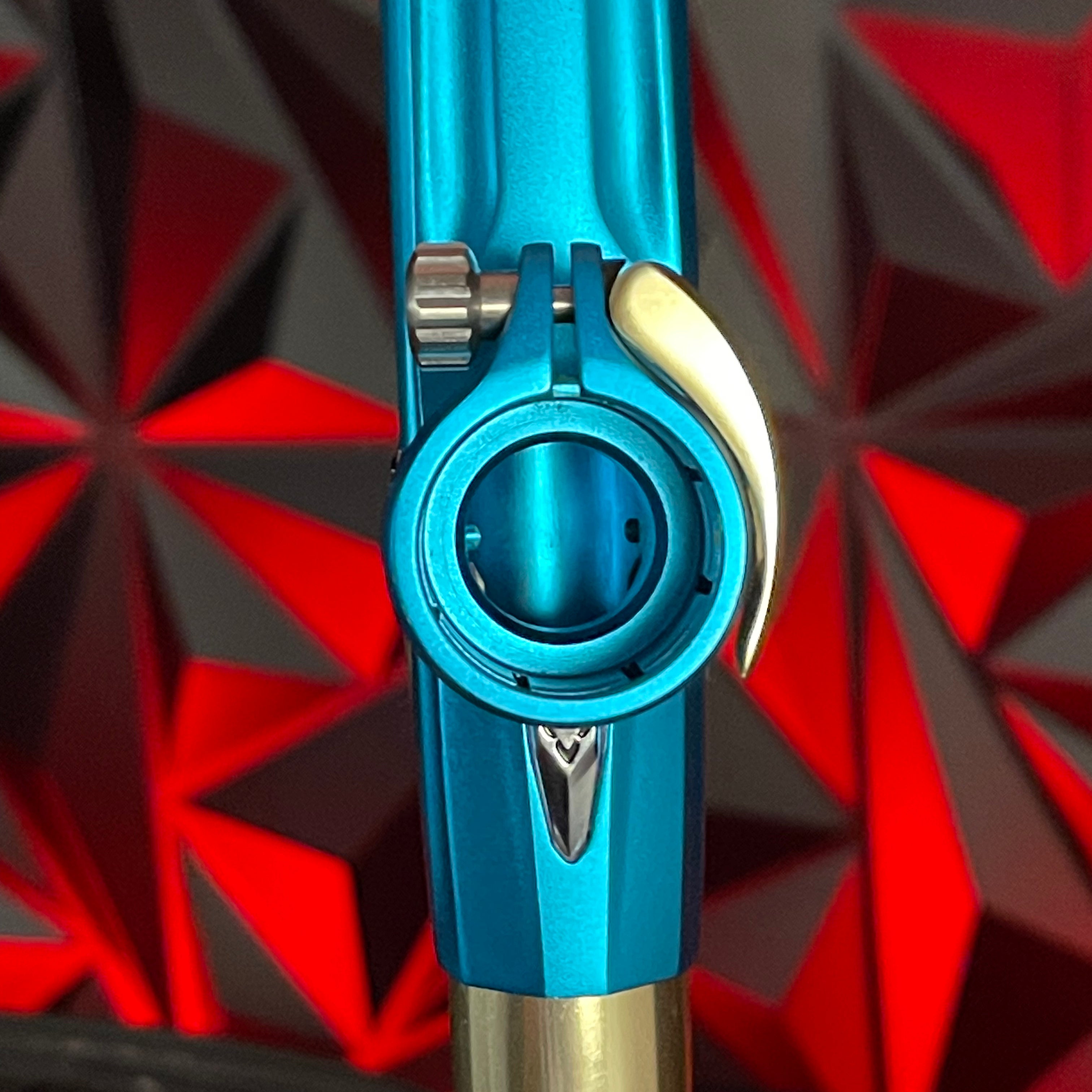 Used DLX Luxe X Paintball Gun - Dust Teal / Polished Gold