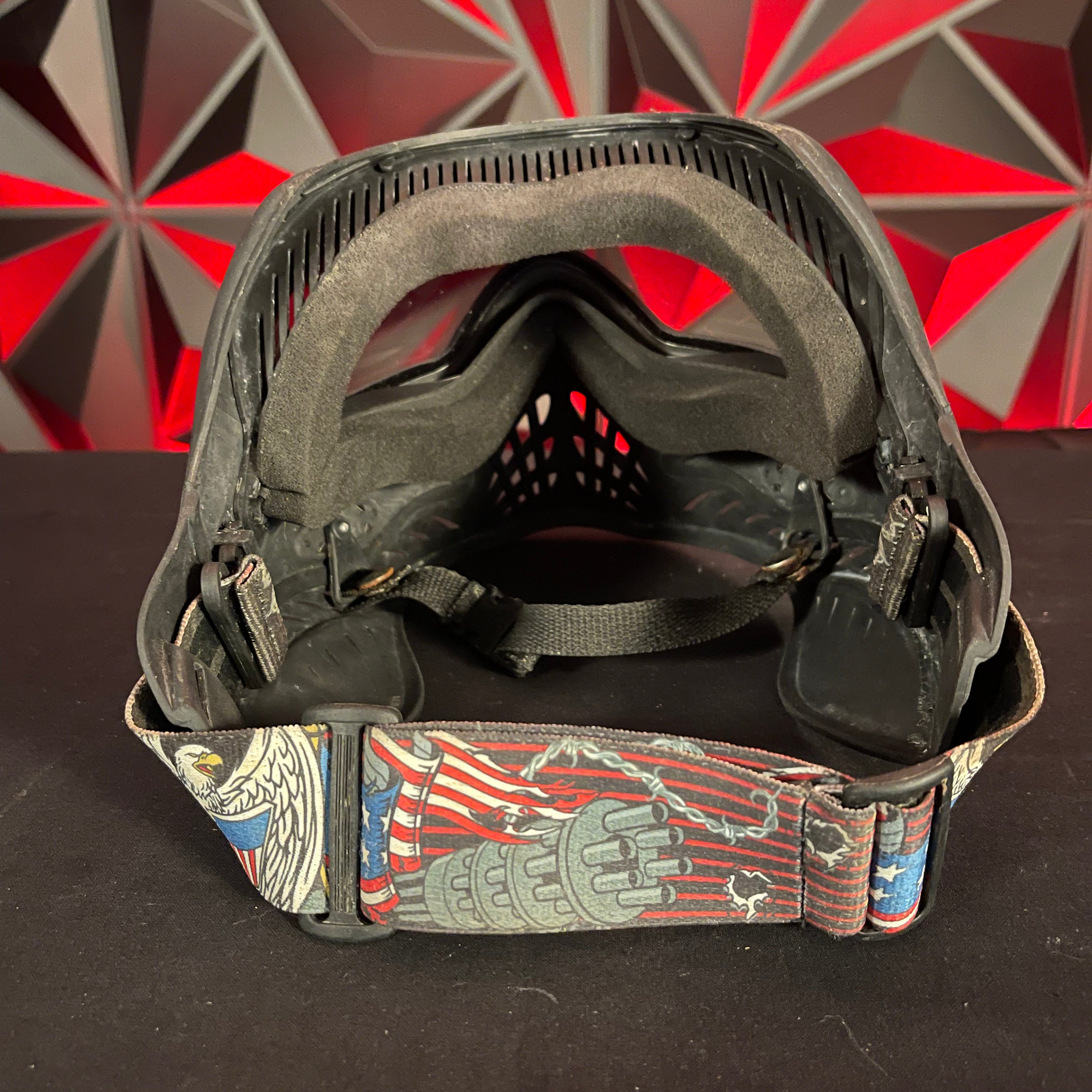 Used V-Force Grill Paintball Mask - Black w/ 1 additional lens and Carbon Goggle Case