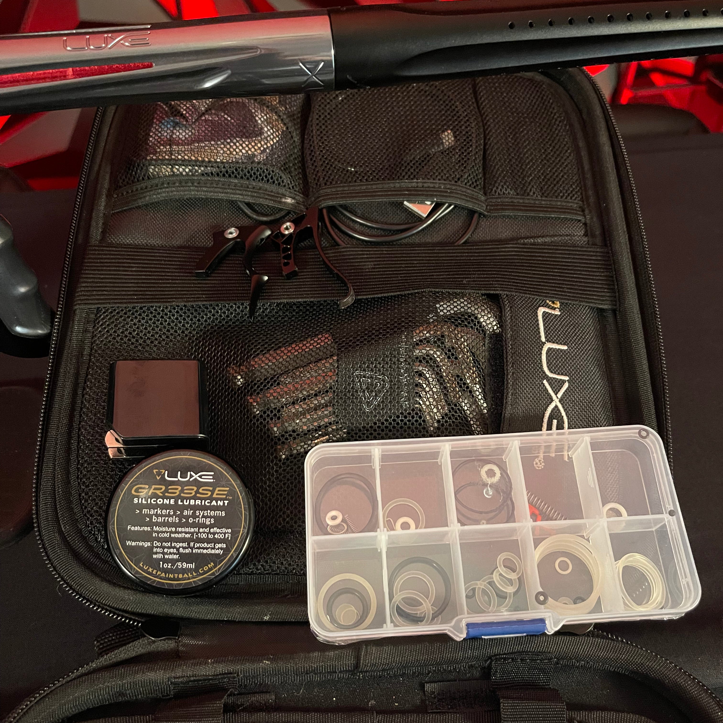 Used DLX Luxe TM40 Paintball Gun - Dust Black / Polished Pewter w/ 2 Extra triggers