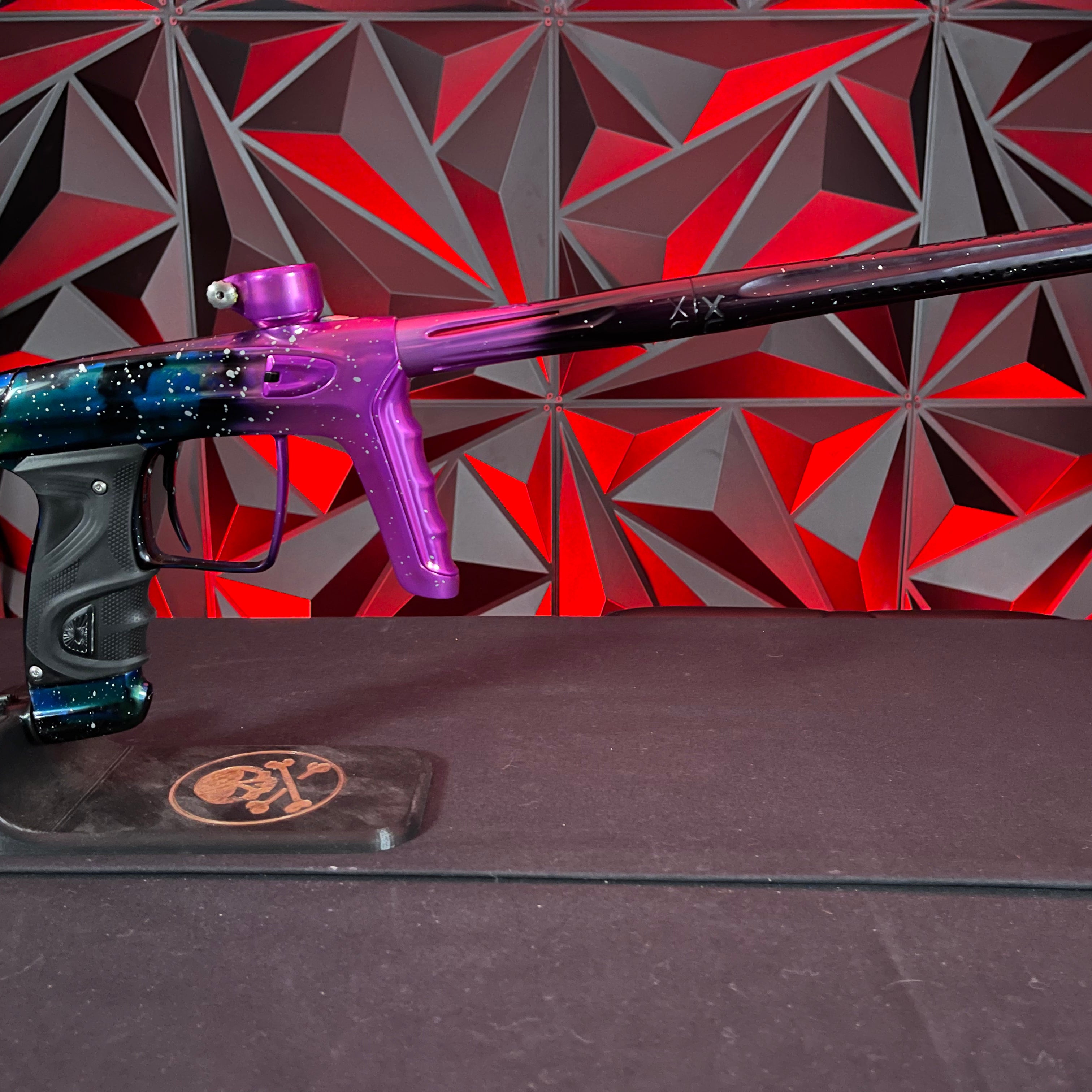 Used DLX Luxe TM40 Paintball Gun - LE Polished Pink Nebula w/ Matching Mech Frame and Powerhouse Reg