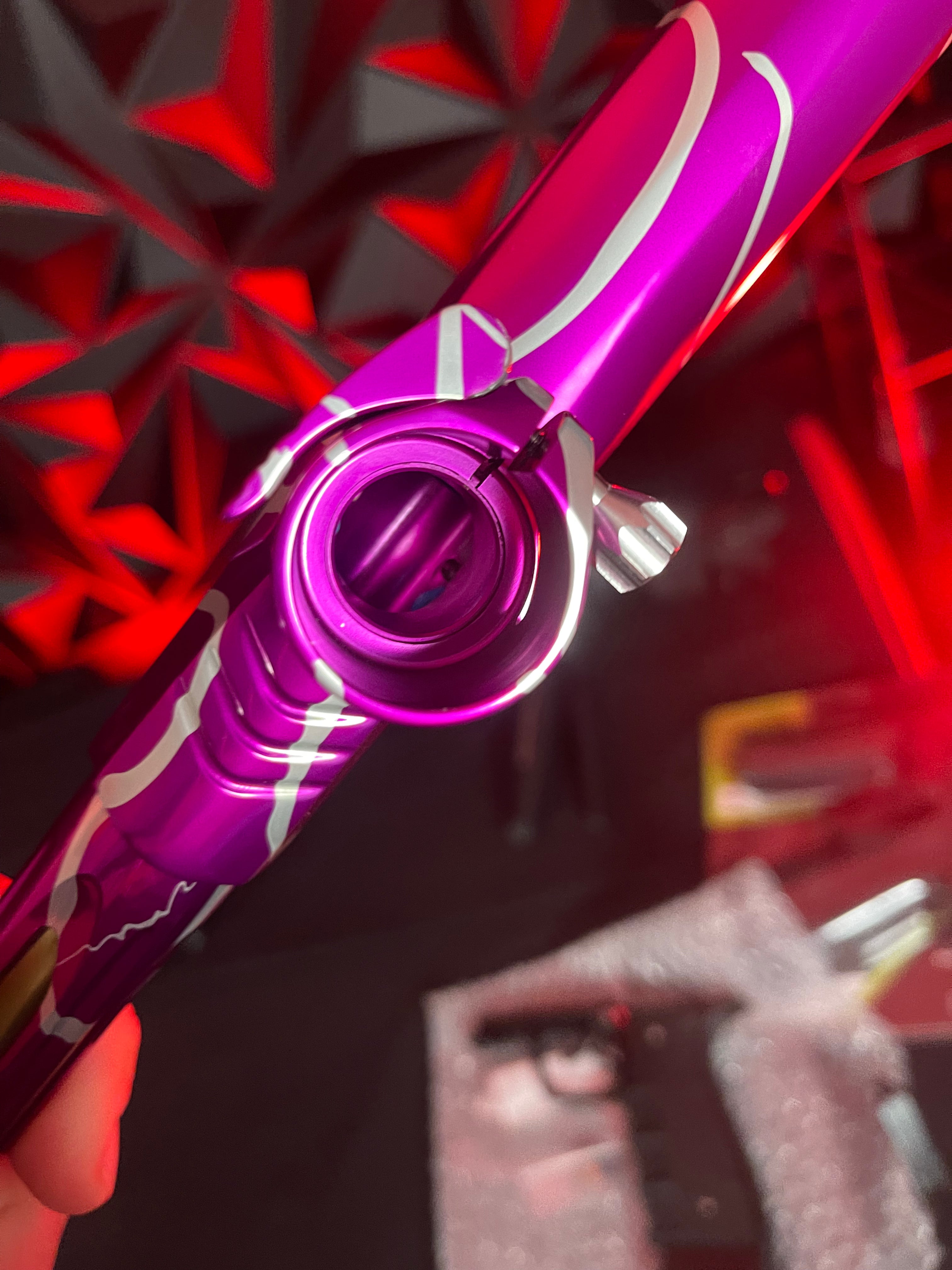 Used Shocker Amp Paintball Gun - LE Polished Purple/Silver Splash