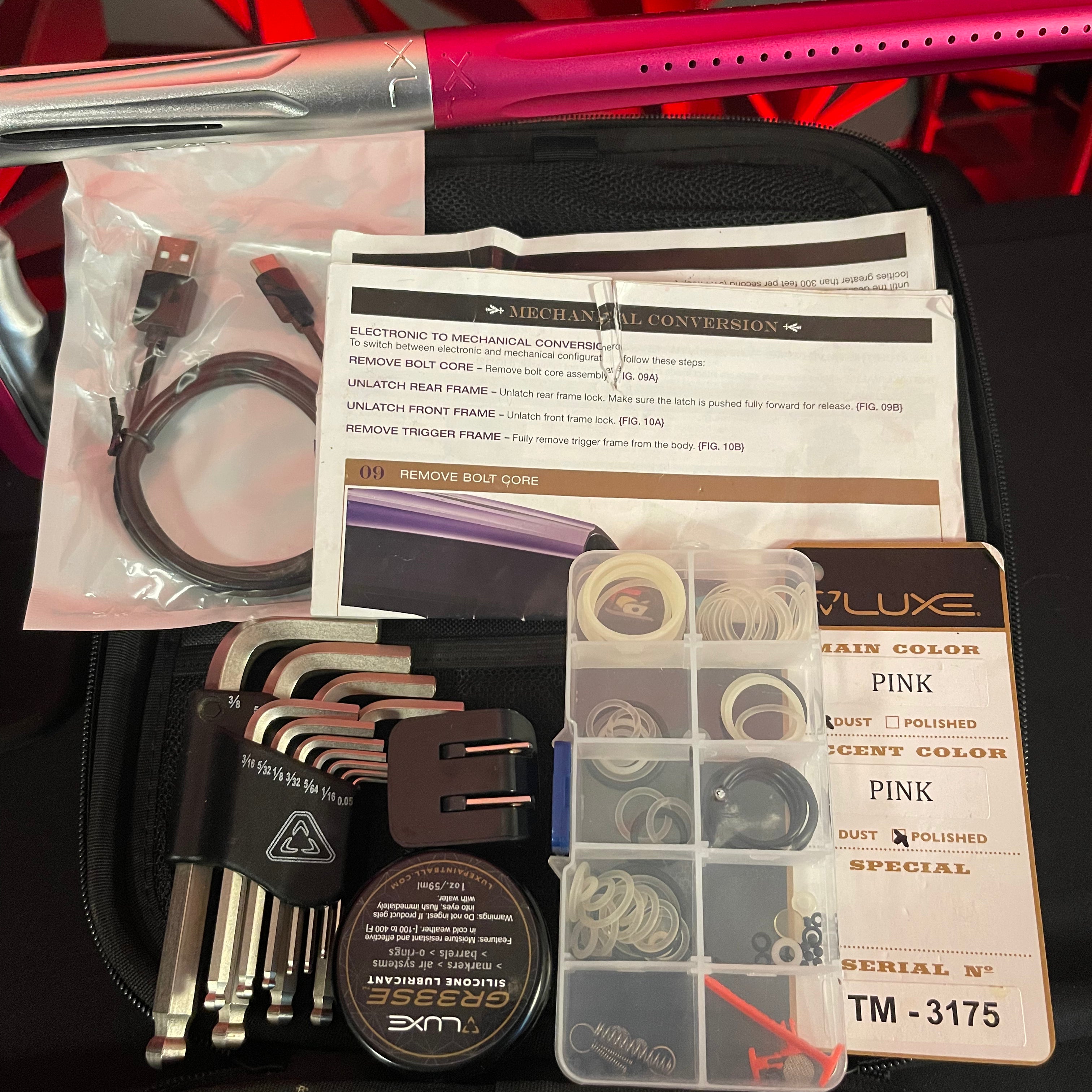 Used DLX TM40 Paintball Gun - Pink/Silver