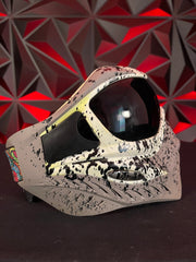 Used V-Force Grill Paintball Mask - Custom Black Splash (Painted on) w/Extra Clear Lens & Soft Goggle Bag