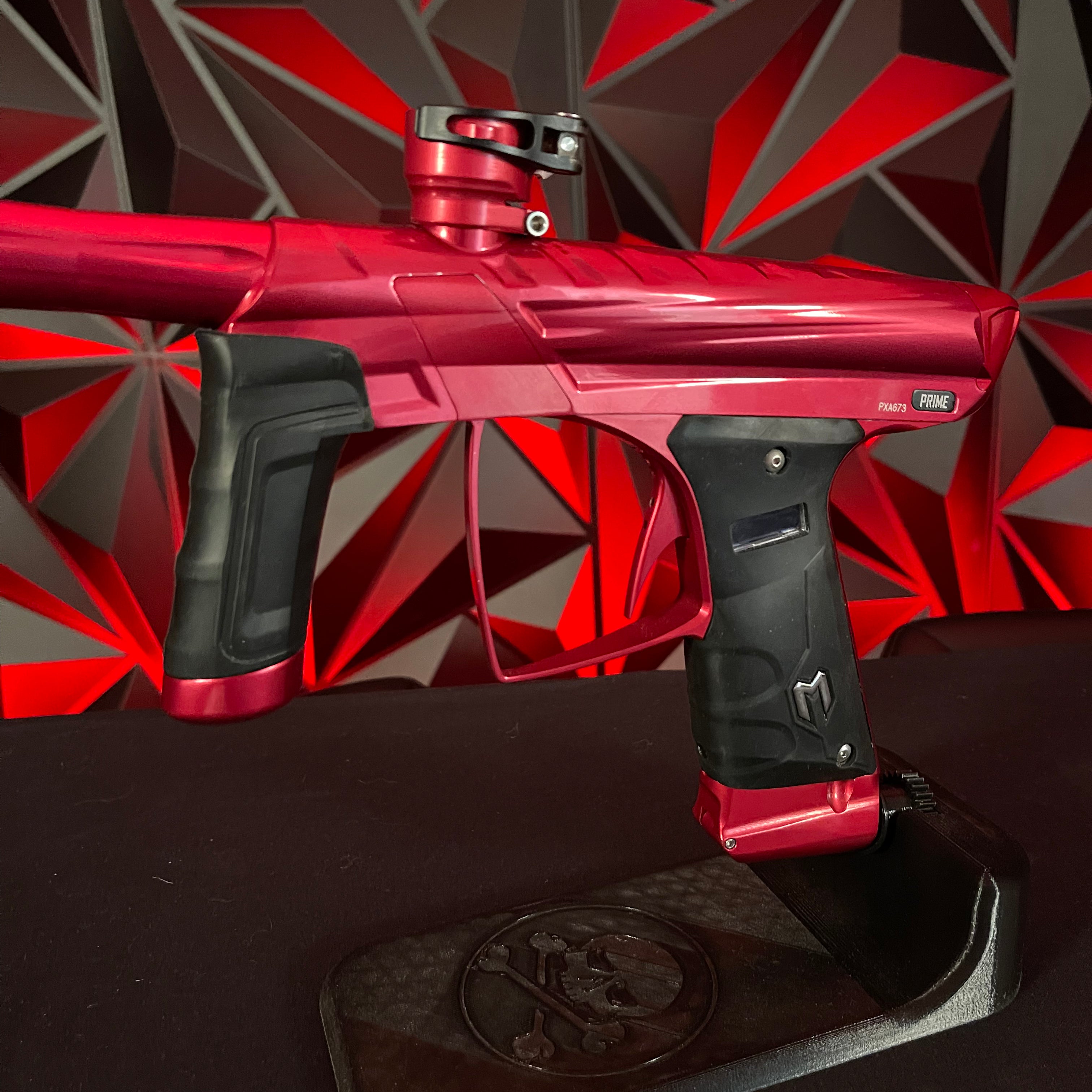 Used MacDev Prime XTS Paintball Gun - Gloss Red w/2 Shift 3 Inserts