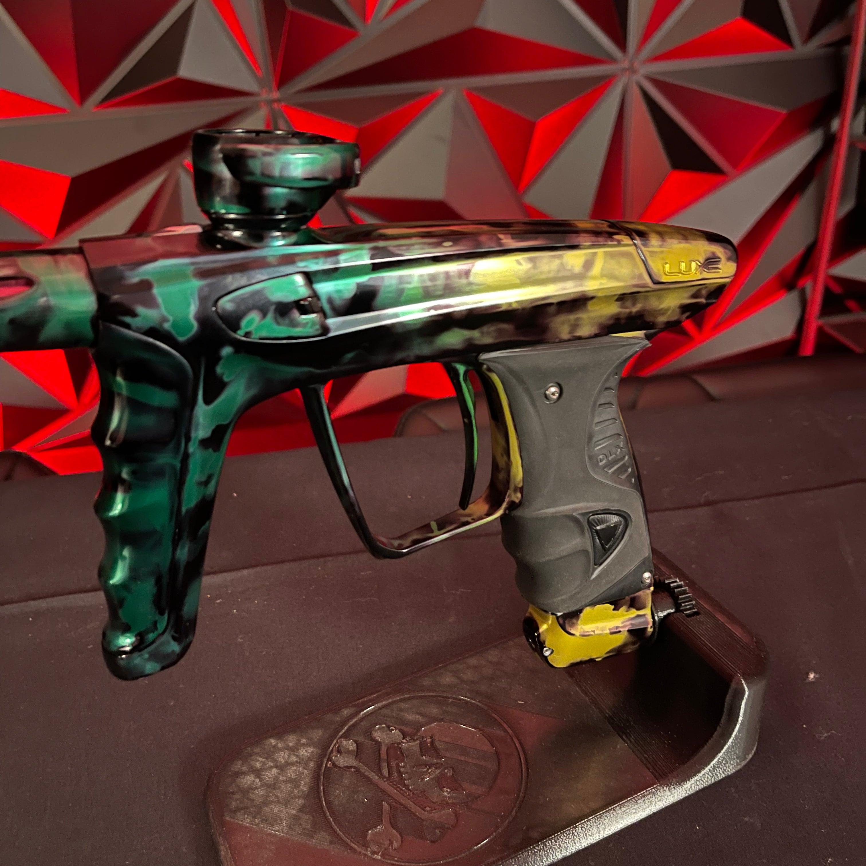 Used DLX Luxe X Paintball Gun - Green Acid Wash