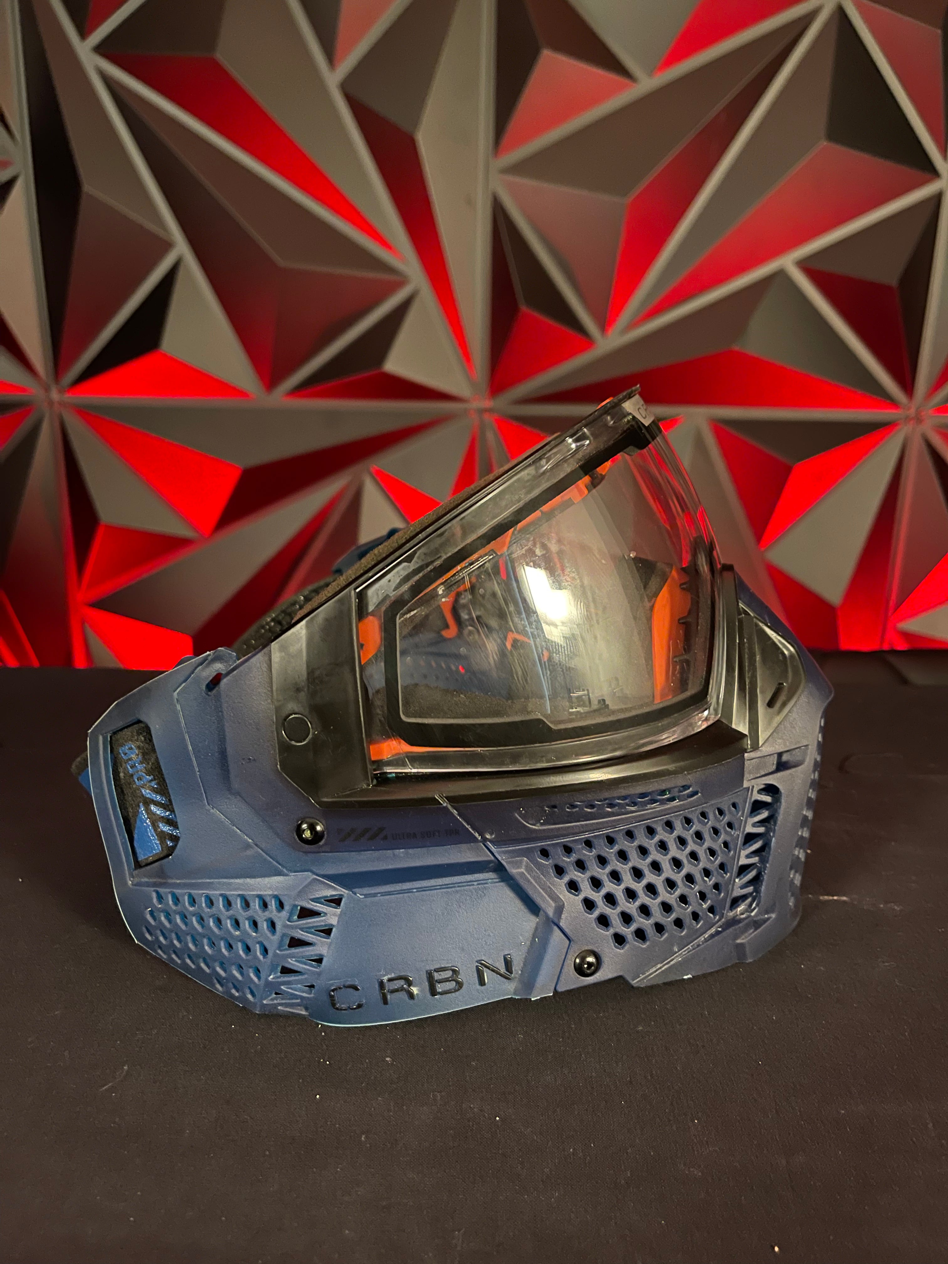 Used Carbon Zero Pro LESS Coverage Paintball Mask - Navy