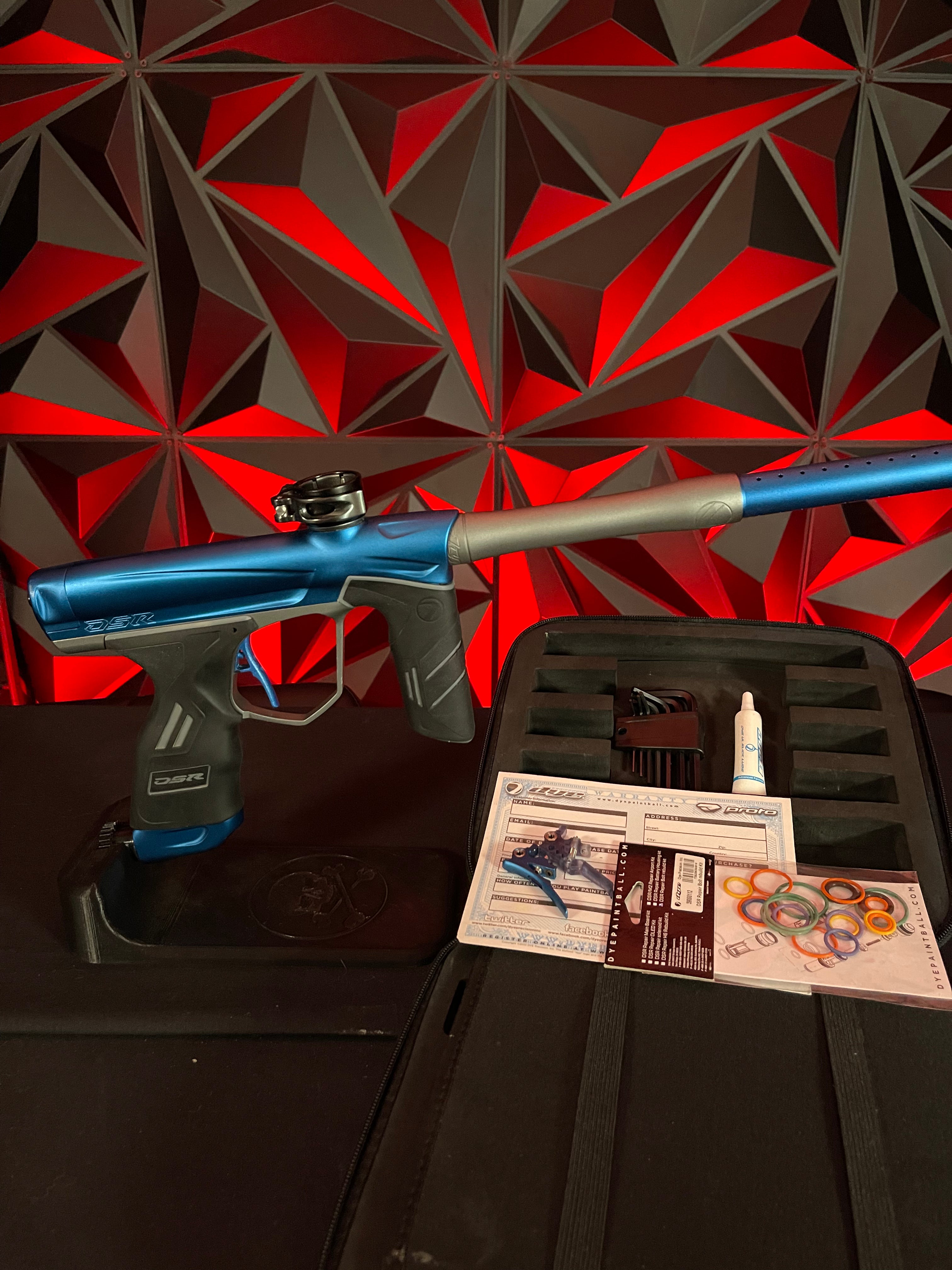 Used Dye DSR Paintball Gun - Blue Line (Dust Blue/ Dust Pewter) w/ 3 Triggers