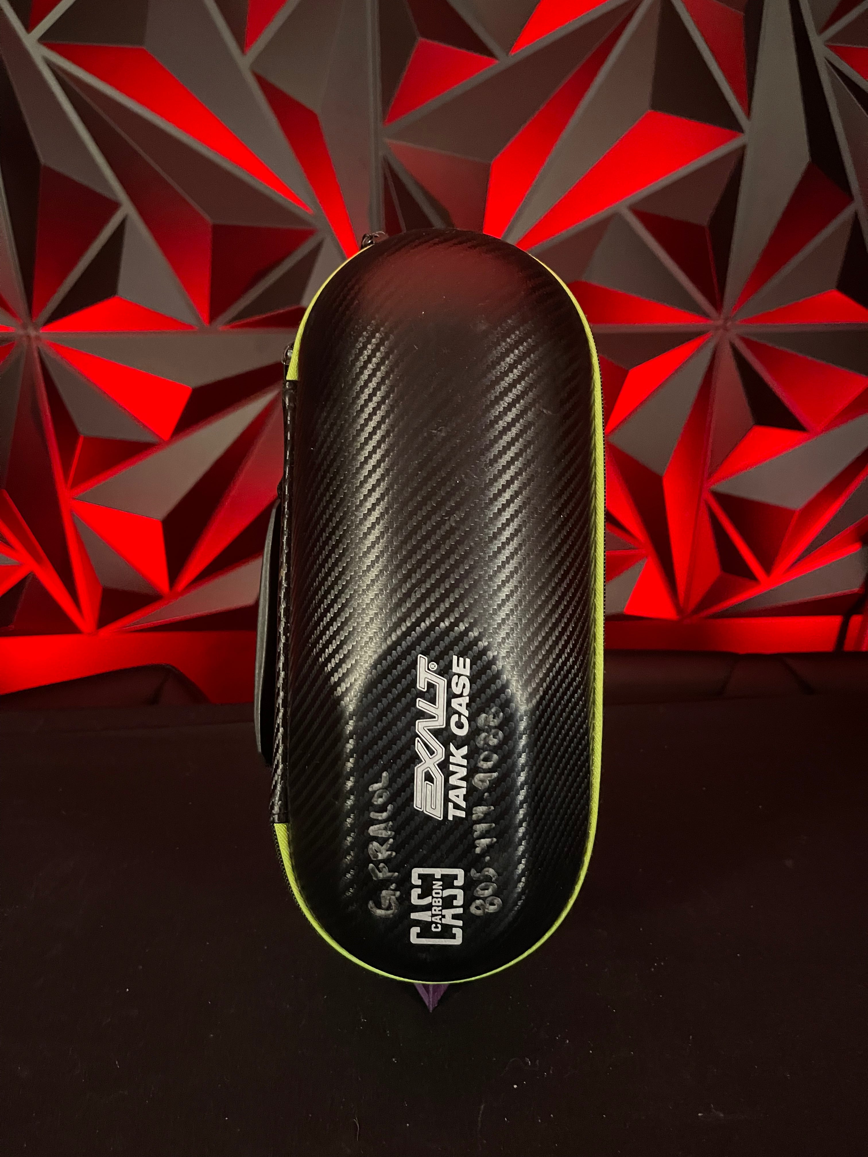 Used Exalt Carbon Paintball Tank Case - Black/Lime