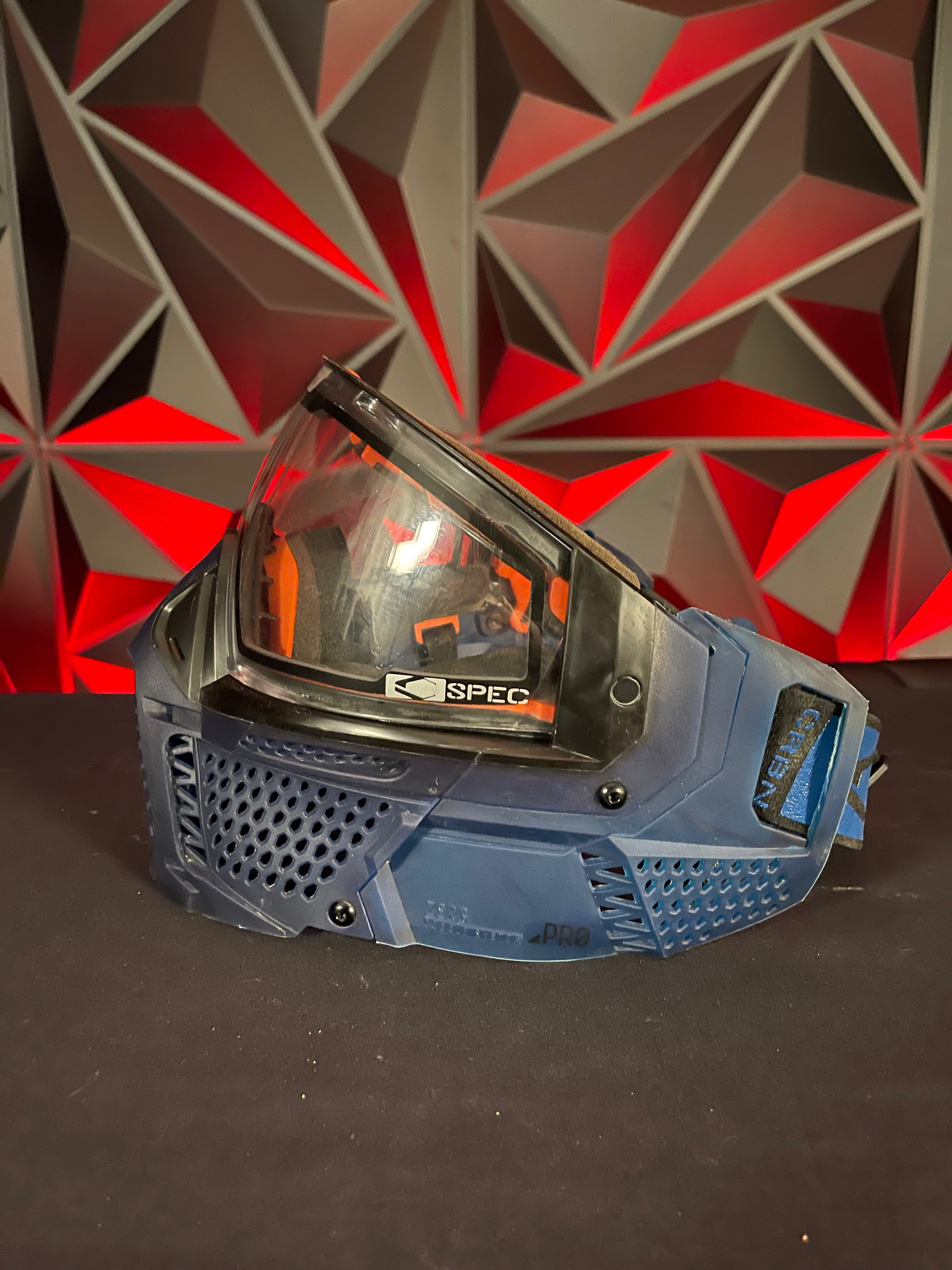 Used Carbon Zero Pro LESS Coverage Paintball Mask - Navy