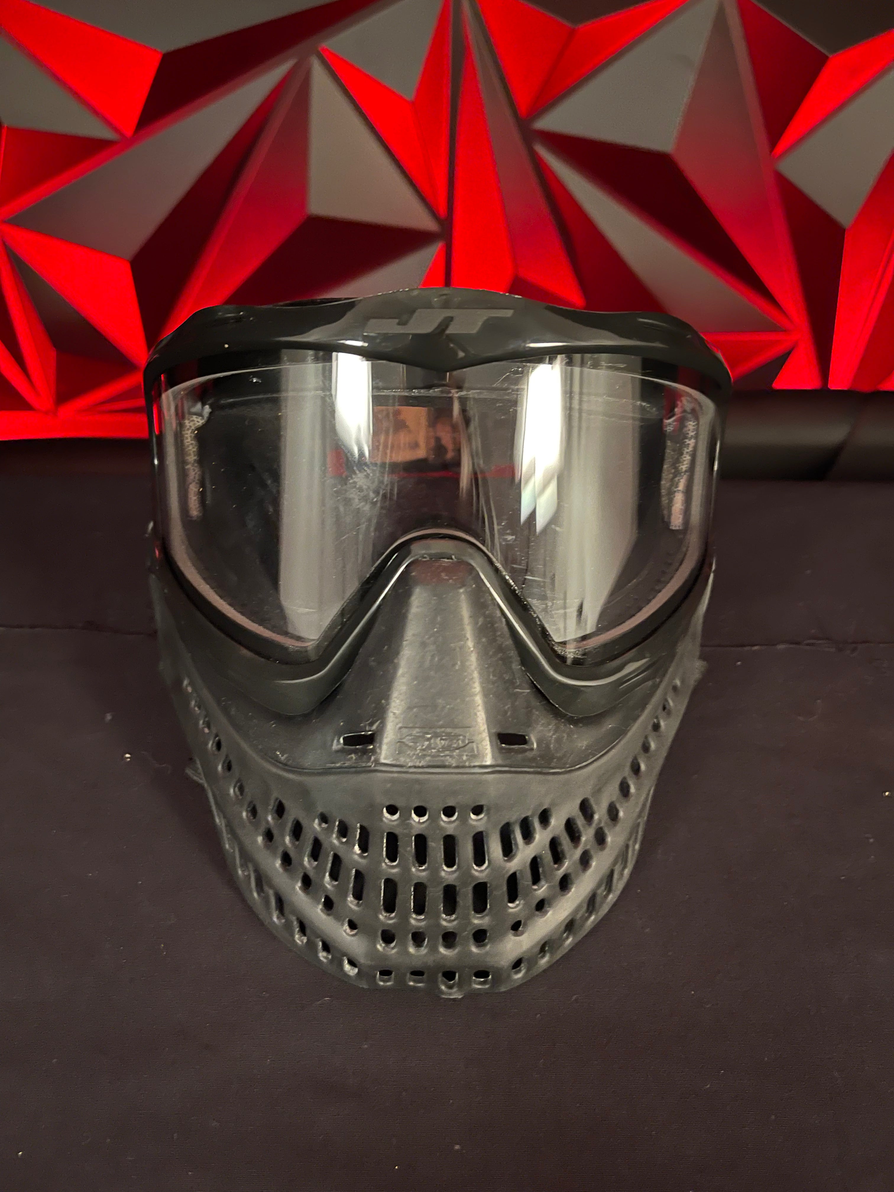 Used JT Proflex Paintball Mask - Black w/ OG bottoms