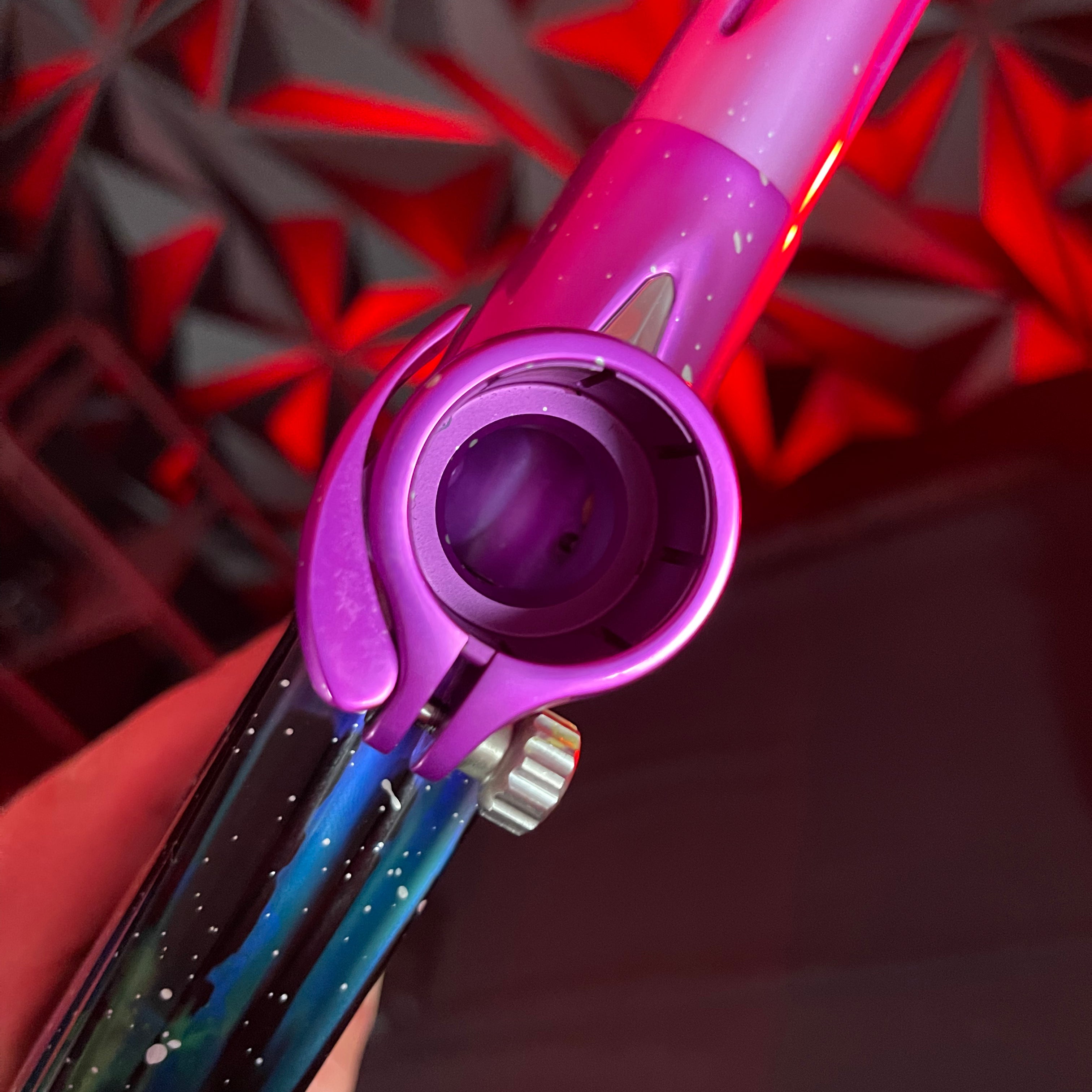 Used DLX Luxe TM40 Paintball Gun - LE Polished Pink Nebula w/ Matching Mech Frame and Powerhouse Reg