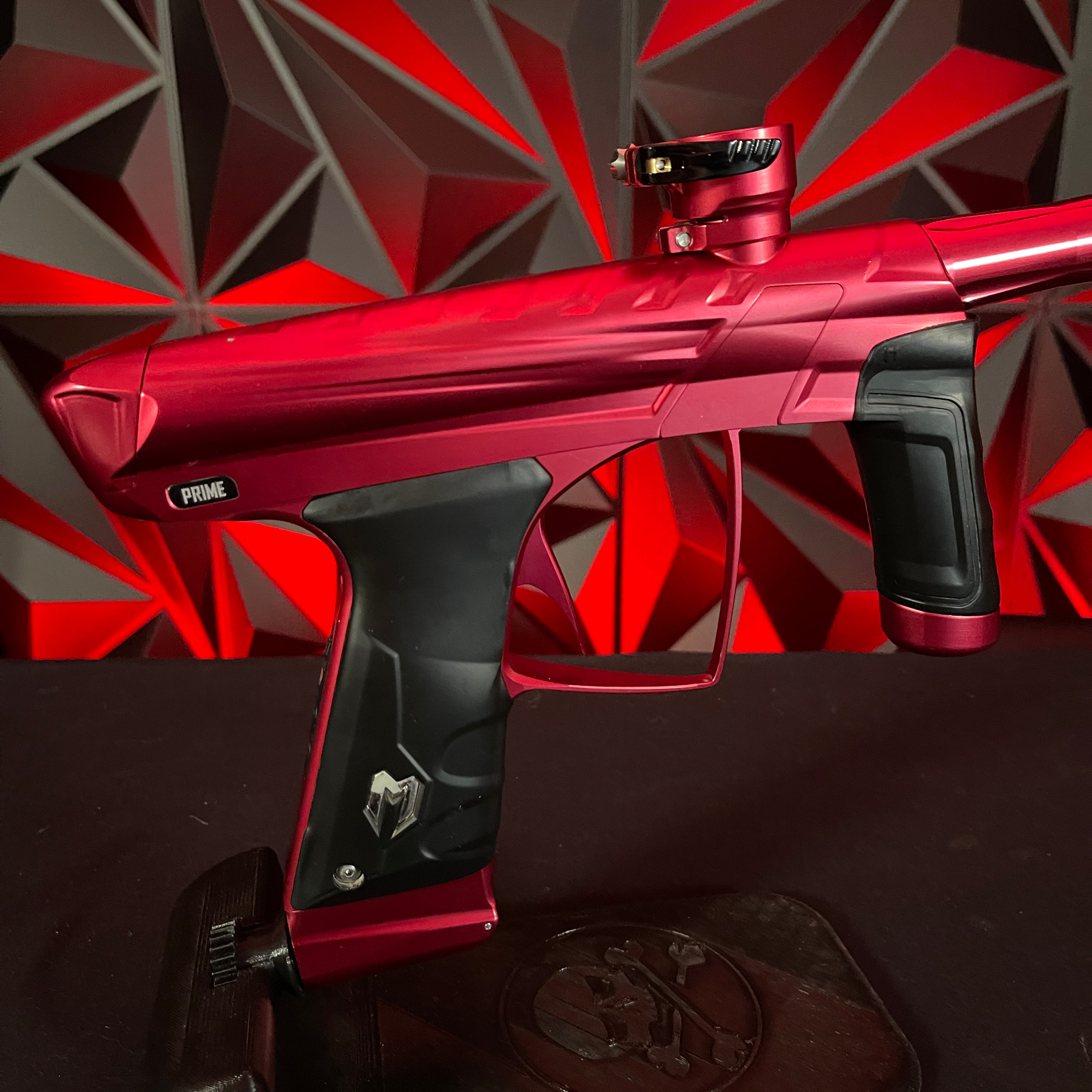 Used MacDev Prime XTS Paintball Gun - Gloss Red w/2 Shift 3 Inserts