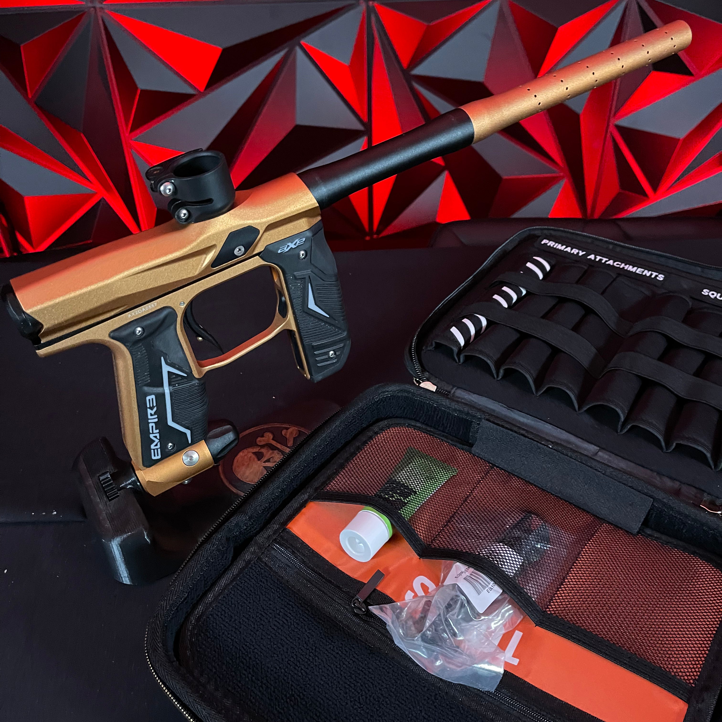 Used Empire Axe 2.0 Paintball Gun - Dust Orange / Dust Black w/ HK Army Exo Case 2.0