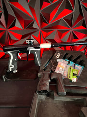Used Planet Eclipse Geo 4 Paintball Gun - Midnight/Raw Metal Eyes & ASA w/ Scythe Trigger, Extra Grip Kit