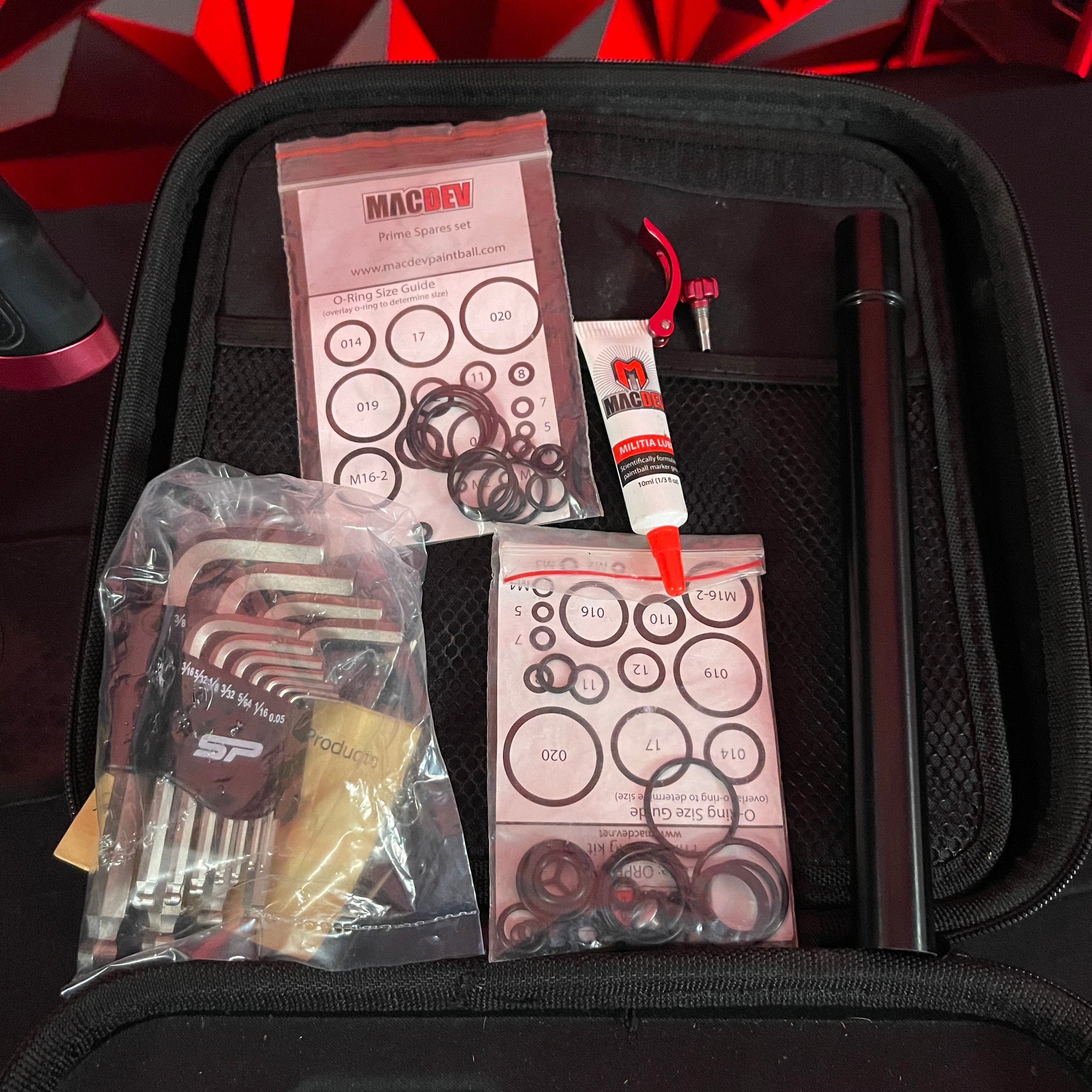 Used MacDev Prime XTS Paintball Gun - Gloss Red w/2 Shift 3 Inserts