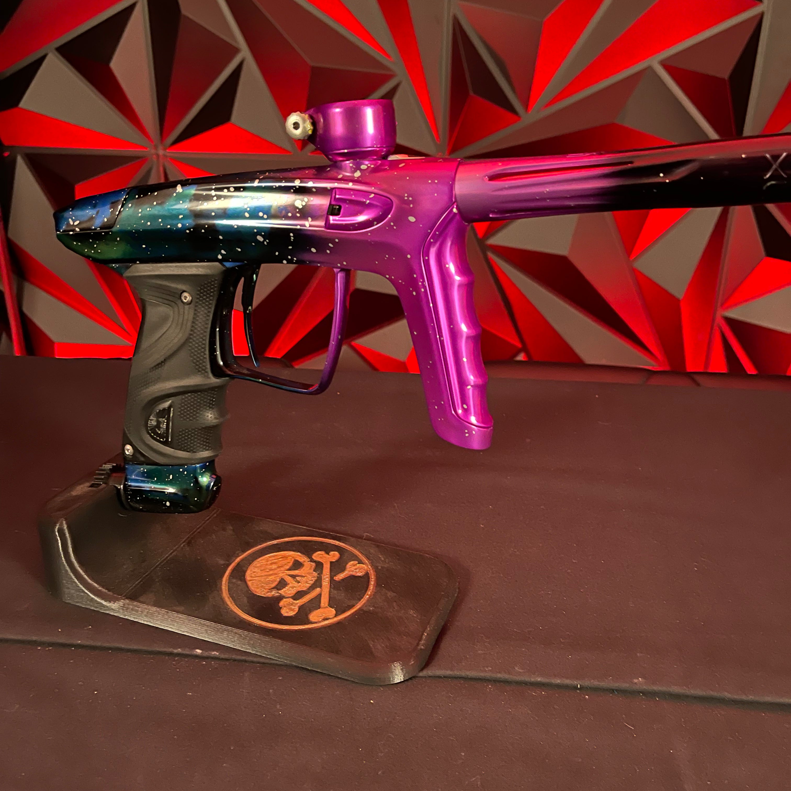 Used DLX Luxe TM40 Paintball Gun - LE Polished Pink Nebula w/ Matching Mech Frame and Powerhouse Reg