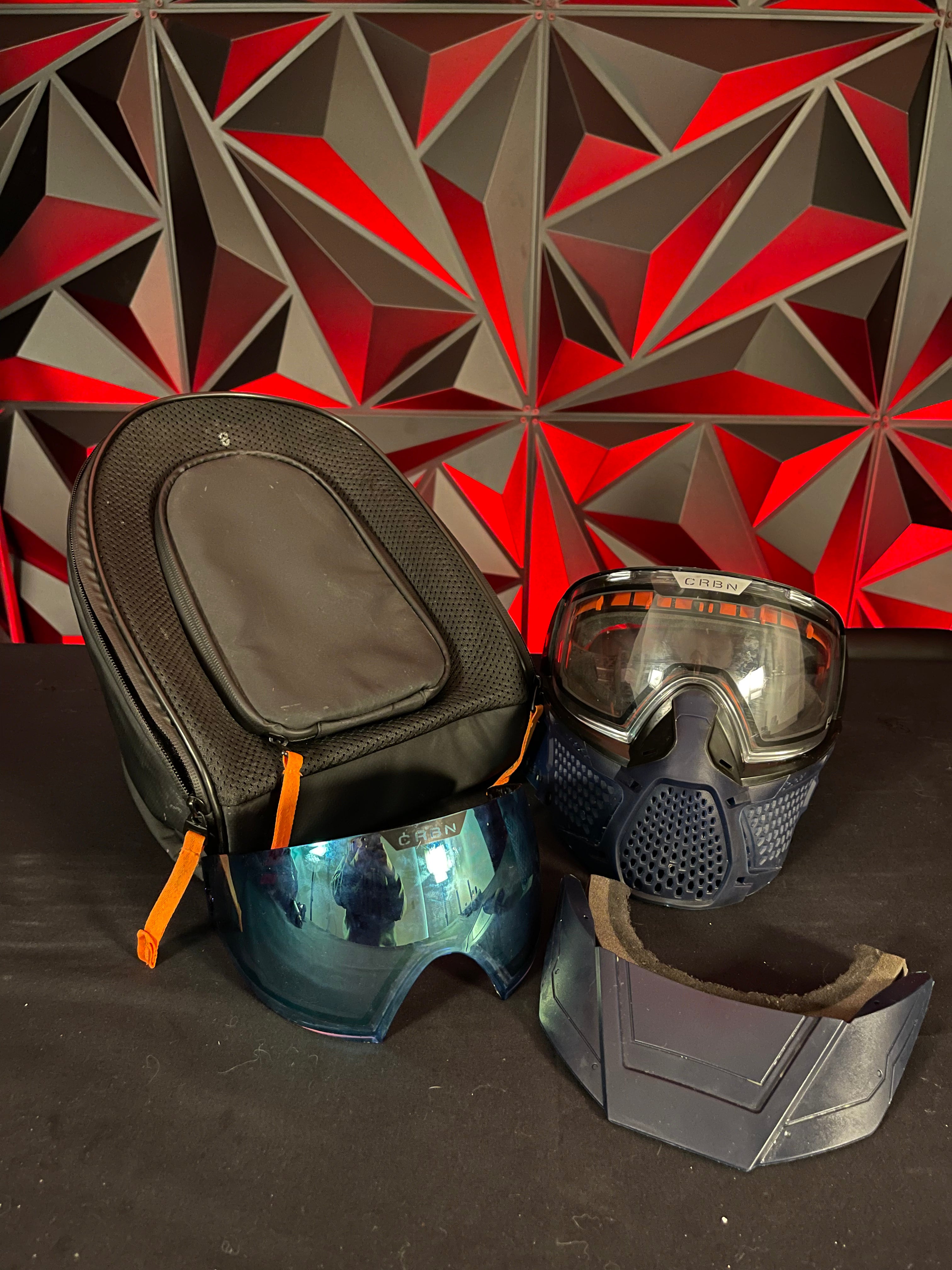 Used Carbon Zero Pro LESS Coverage Paintball Mask - Navy