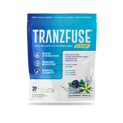 Tranzfuse Rapid Recovery Stick Packs - 20 Sticks Blueberry Vanilla
