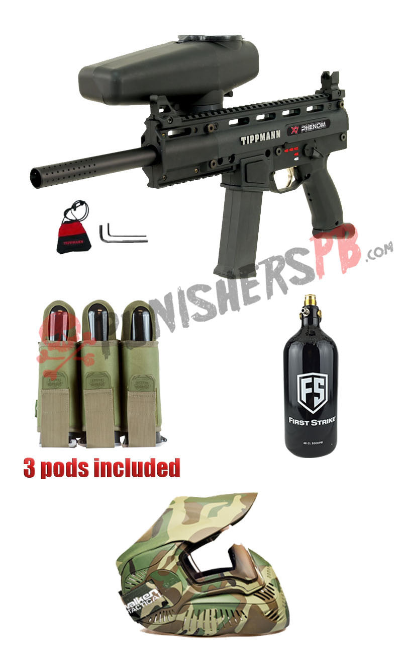Tippmann Electronic X7 Phenom Complete Paintball Gun Package