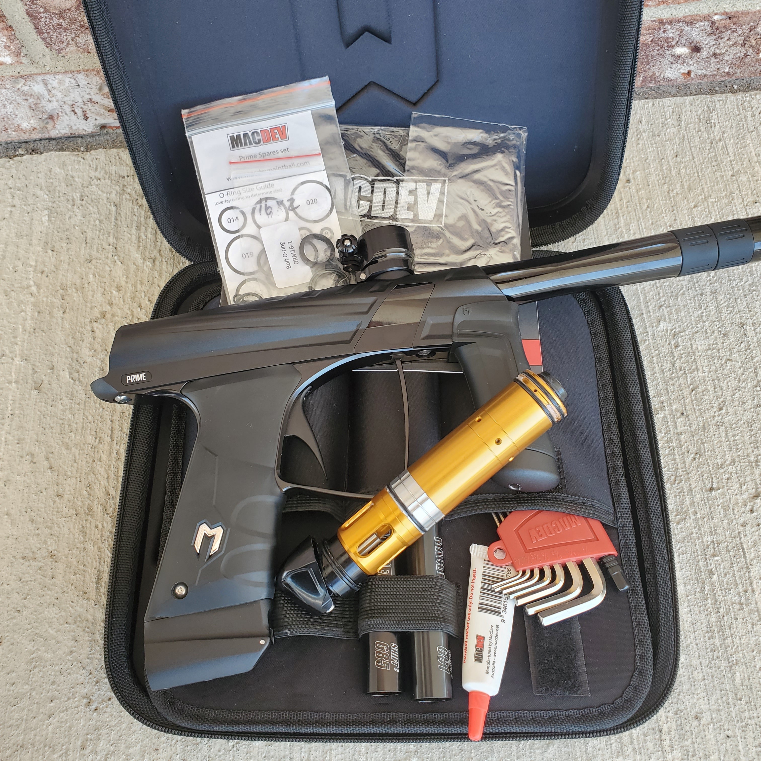 Used MacDev Prime XTS Paintball Gun - Dust Black / Gloss Black