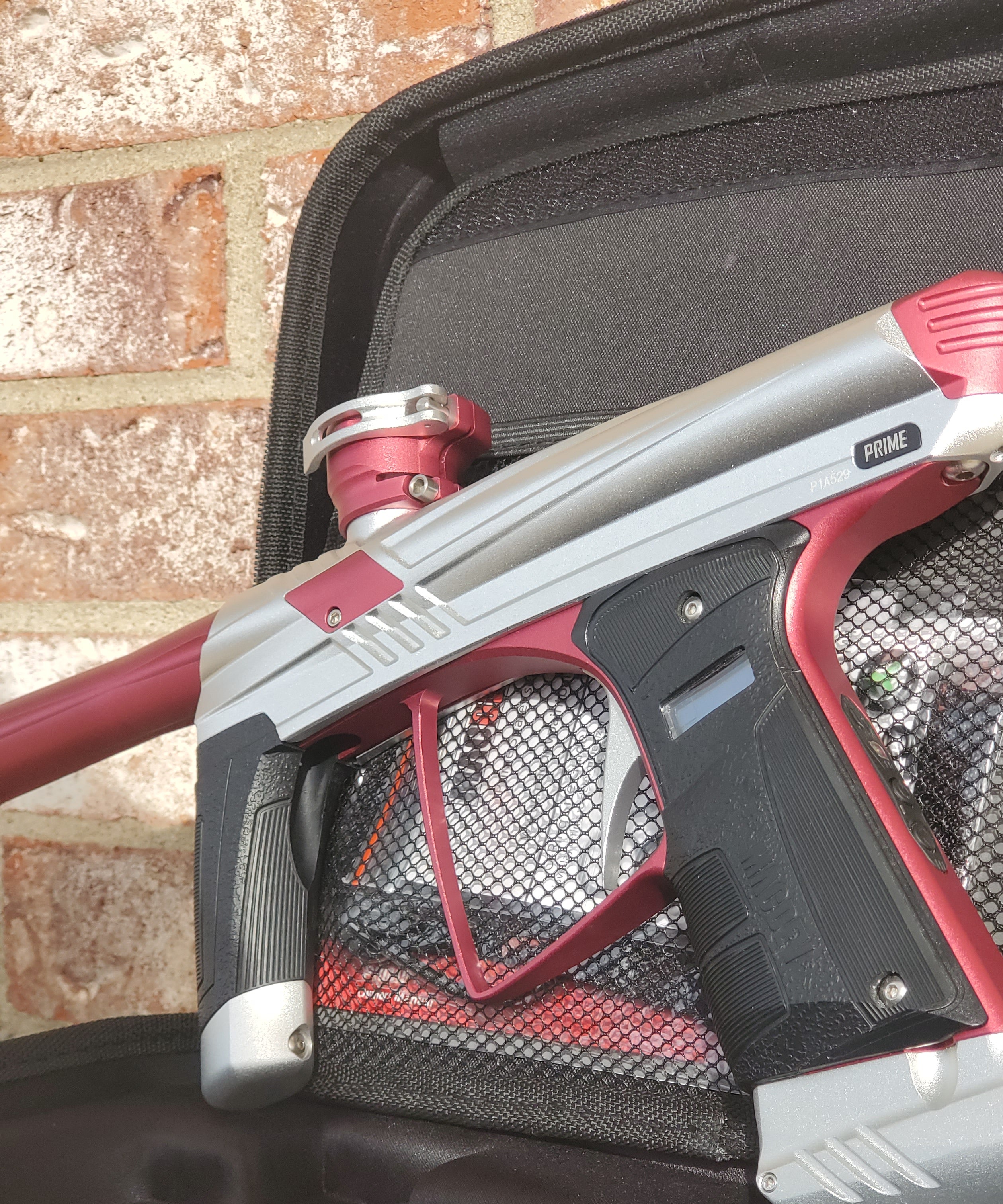 Used MacDev Prime Paintball Marker - Silver / Red