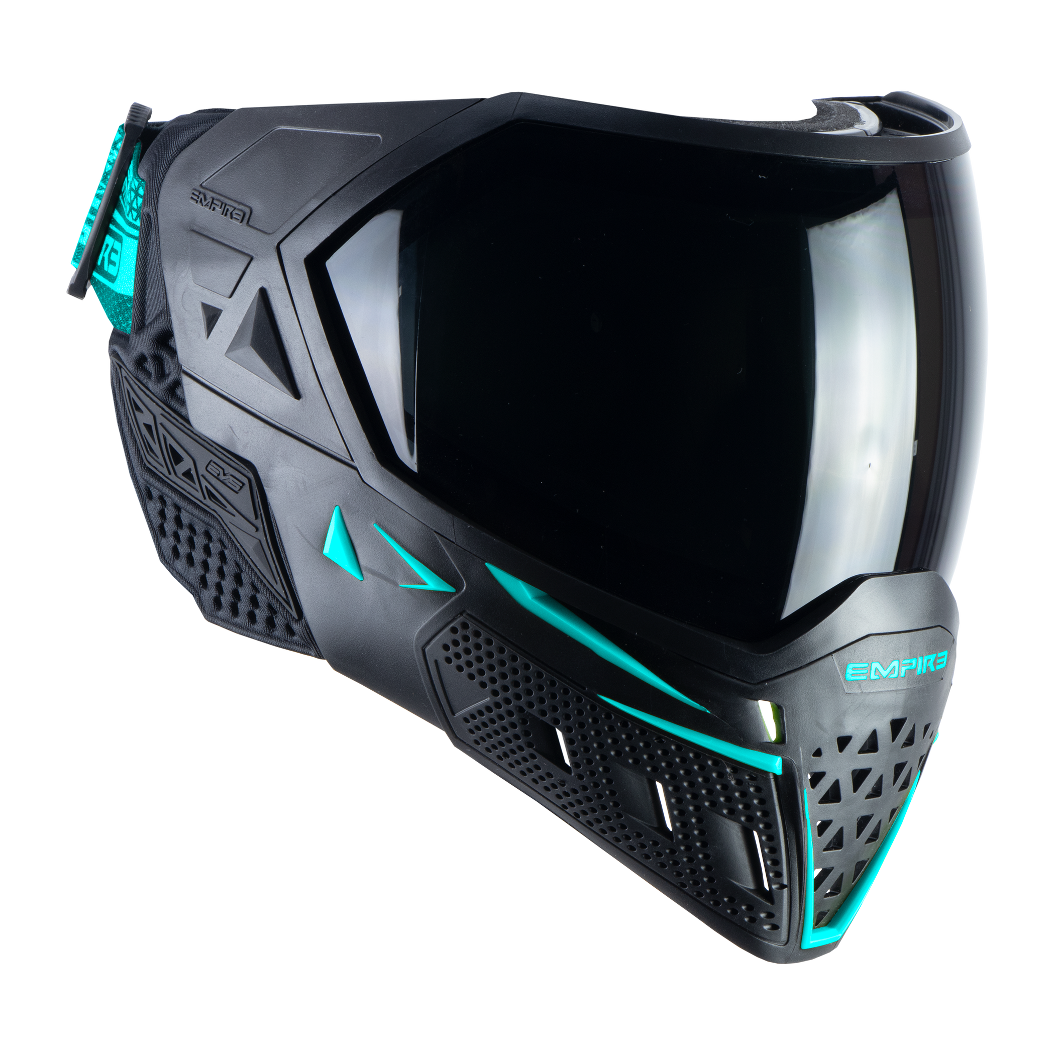 Empire EVS Paintball Mask - Black/Aqua (Thermal Smoke & Clear Lens)