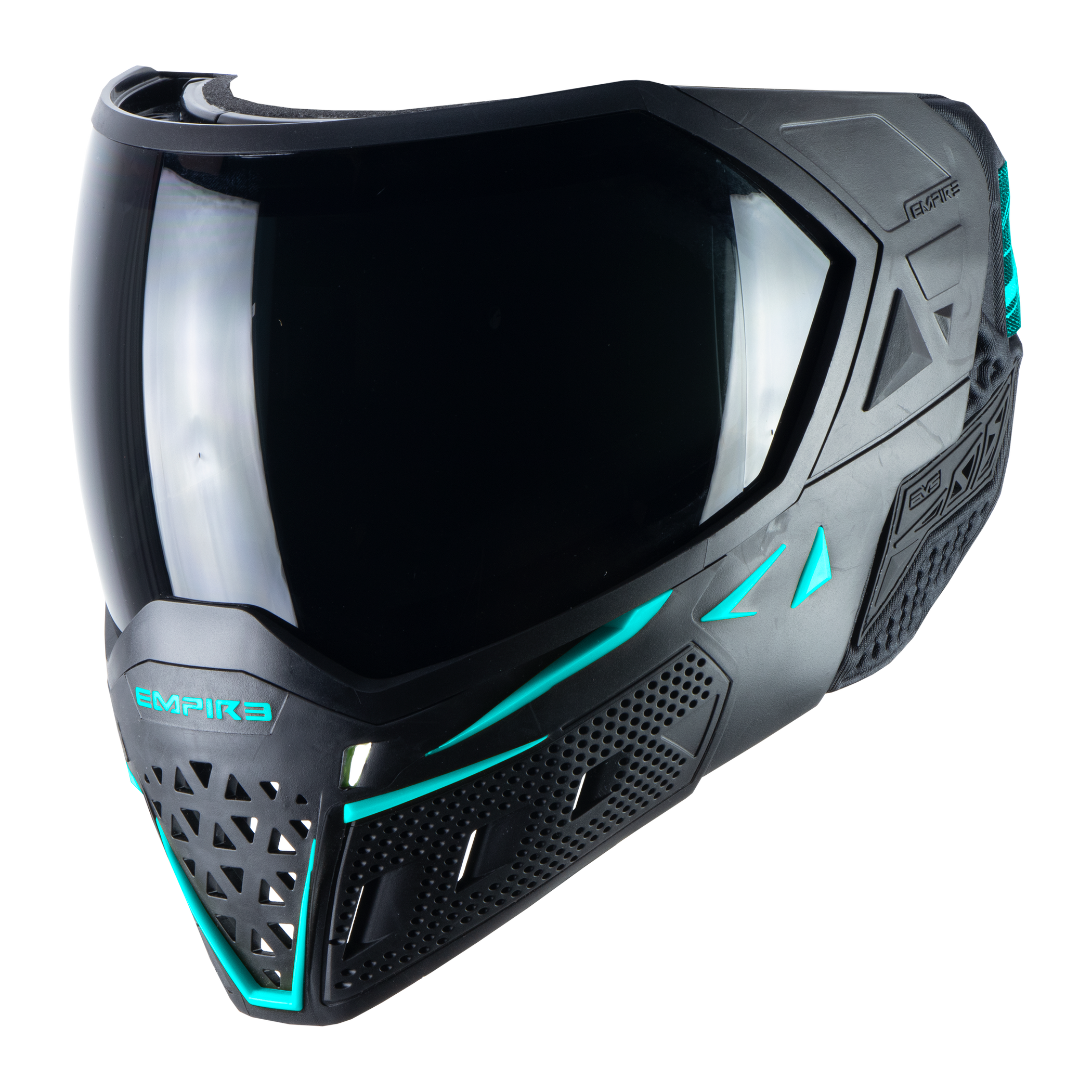 Empire EVS Paintball Mask - Black/Aqua (Thermal Smoke & Clear Lens)