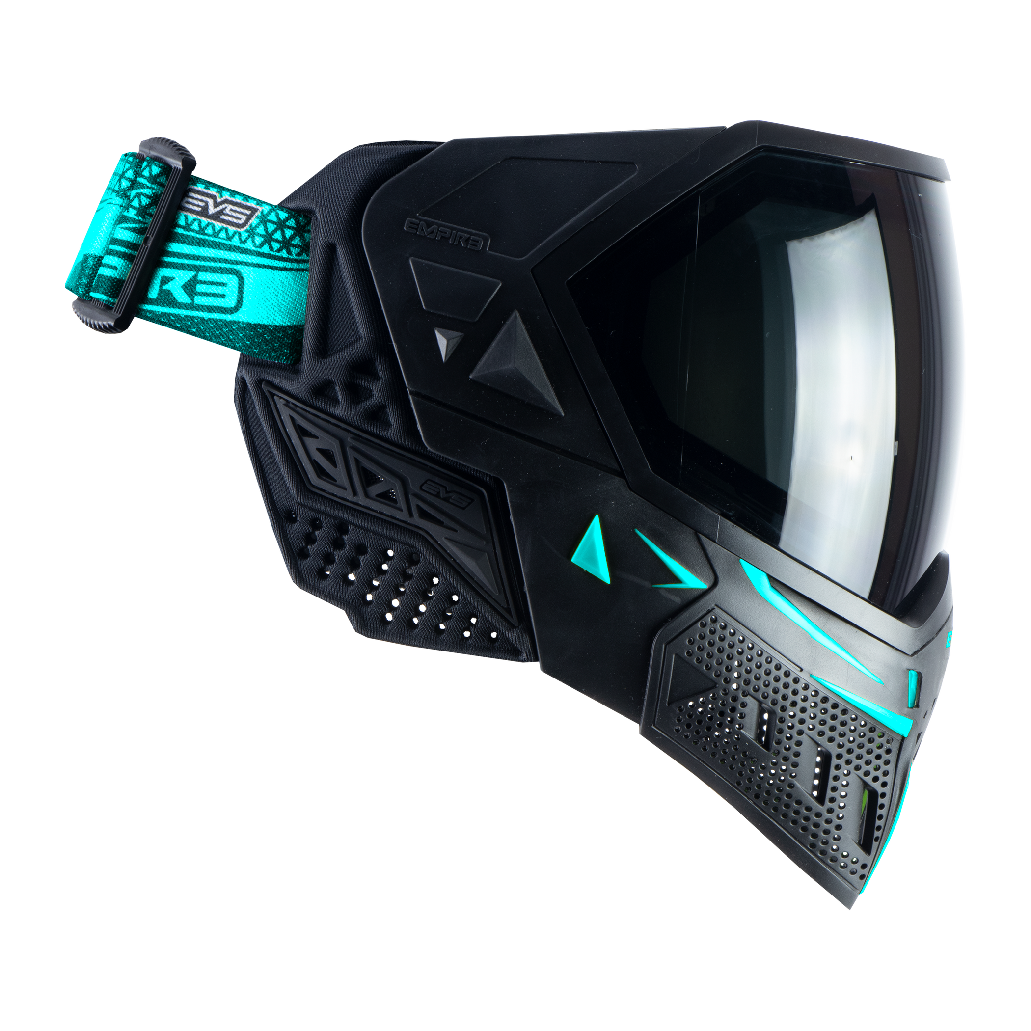 Empire EVS Paintball Mask - Black/Aqua (Thermal Smoke & Clear Lens)