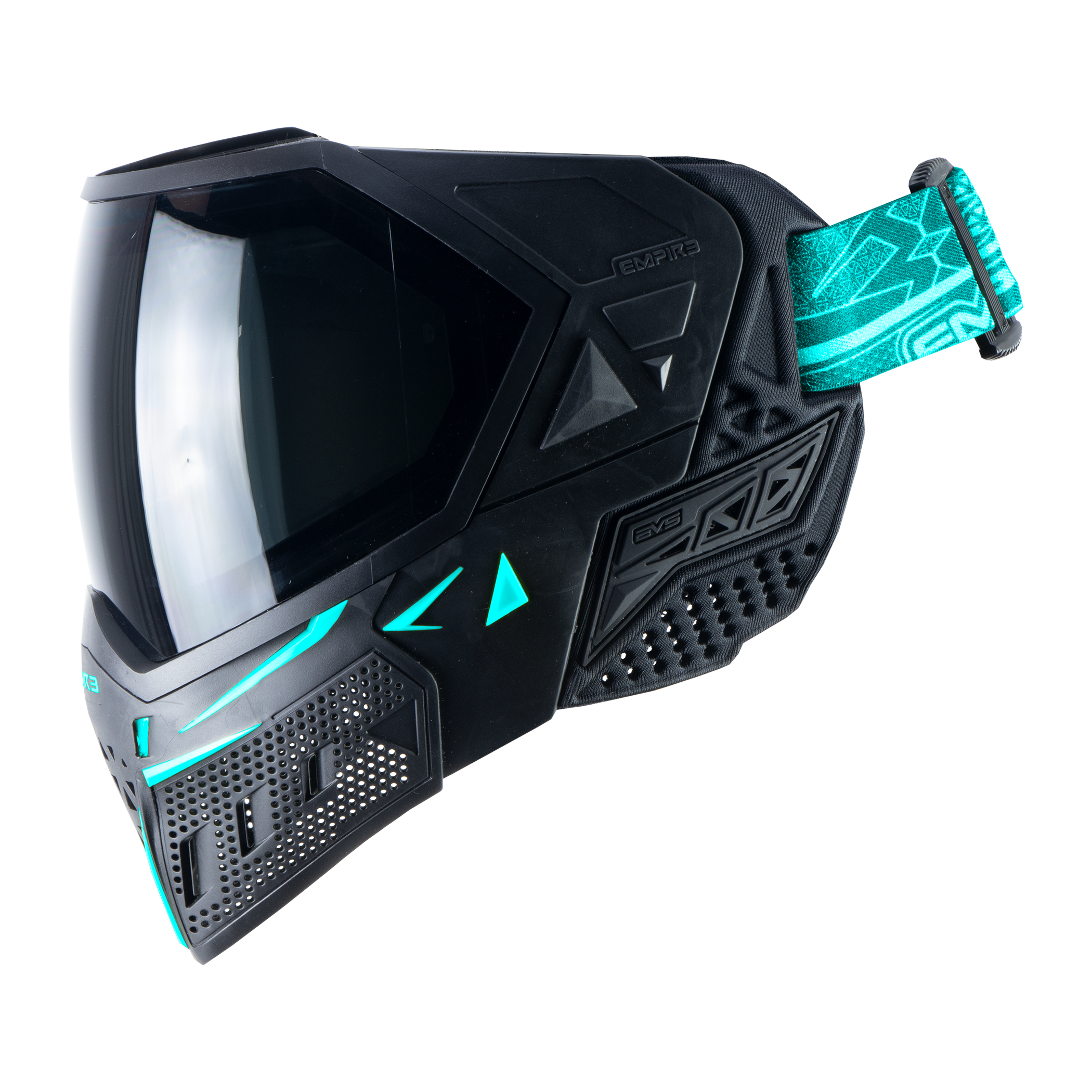 Empire EVS Paintball Mask - Black/Aqua (Thermal Smoke & Clear Lens)