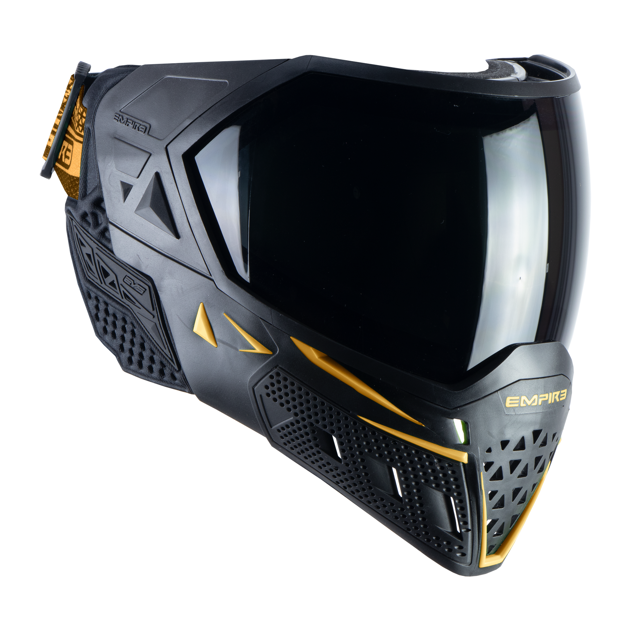Empire EVS Paintball Mask - Black/Gold (Thermal Smoke & Clear Lens)